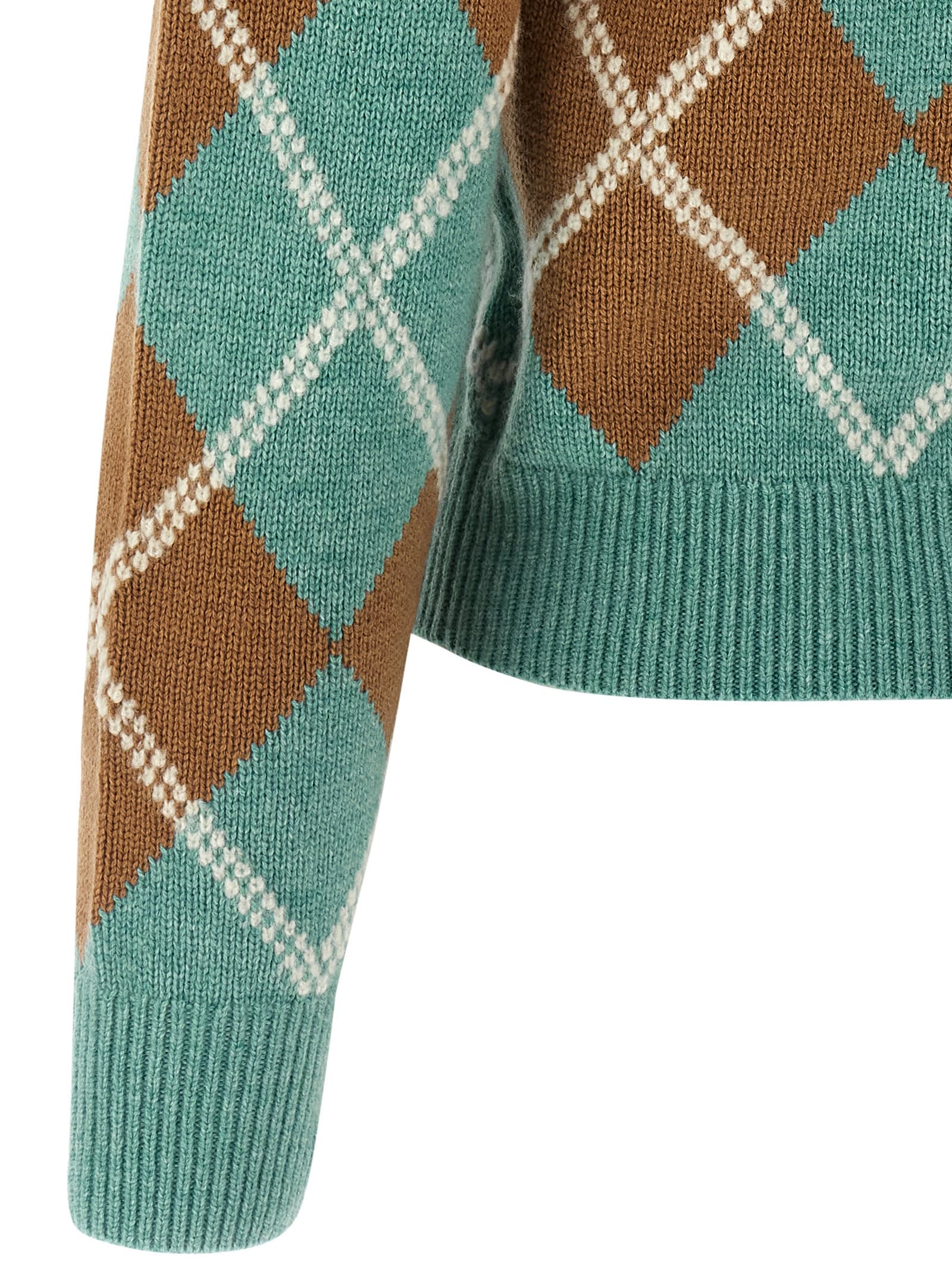 Guest In Residence Argyle-pattern Wool-cashmere Polo Shirt In Multi