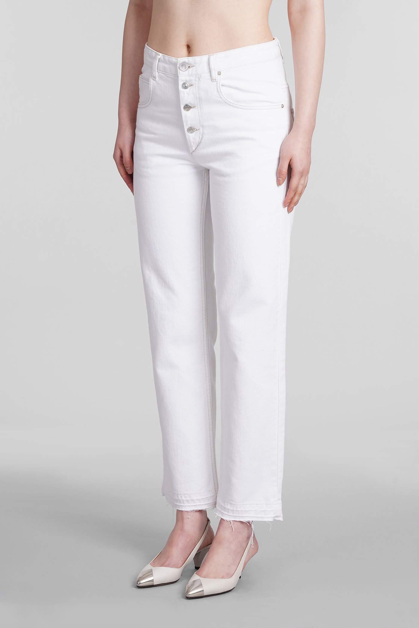 Shop Isabel Marant Jemina Jeans In White Cotton