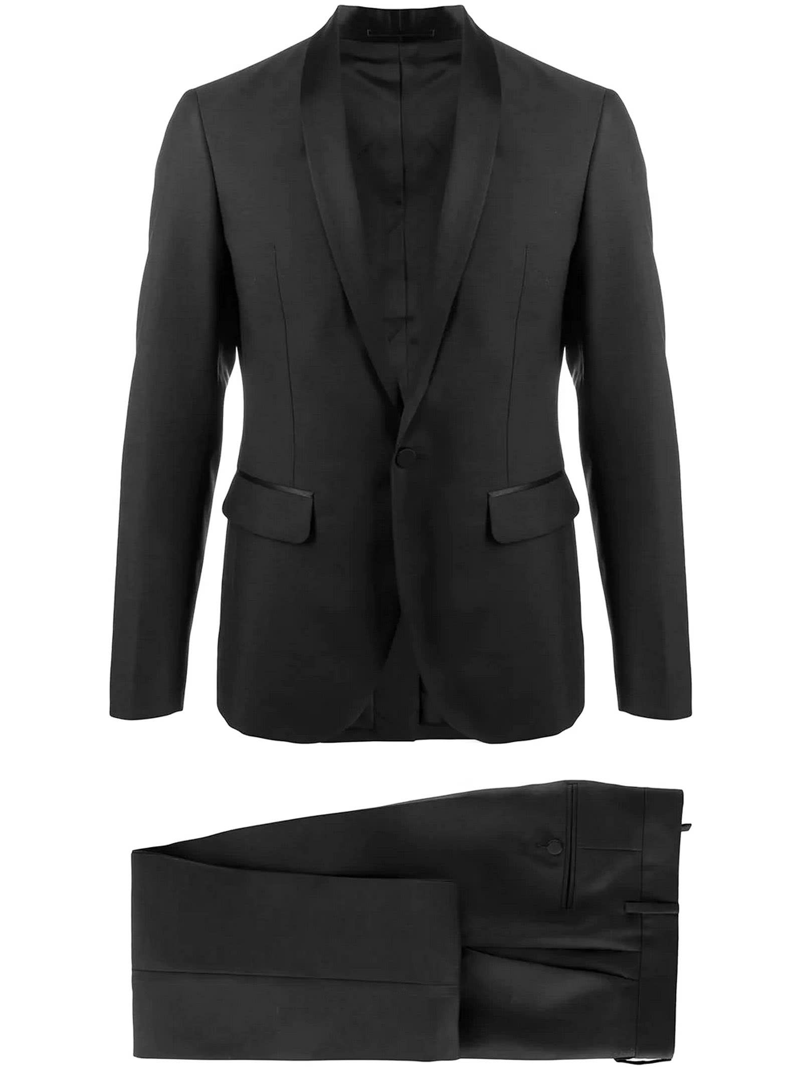 Dsquared2 Black Virgin Wool-silk Suit