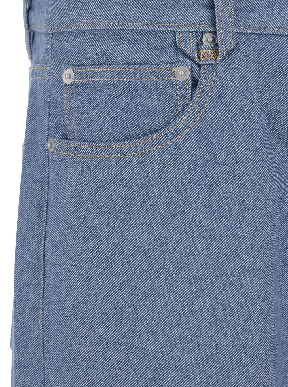 Jacquemus Straight Cut Denim Trousers Pockets In Blue