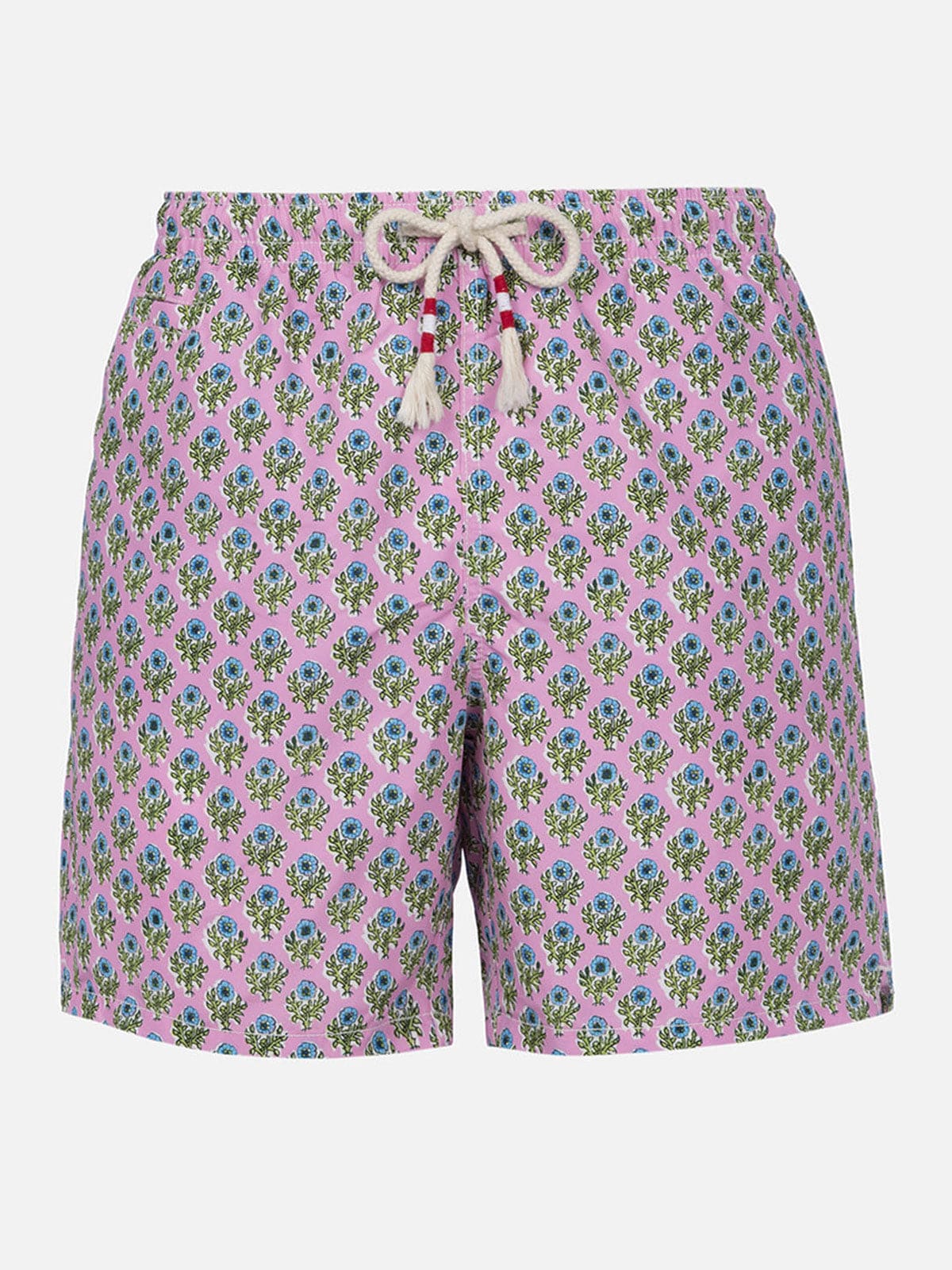 Shop Mc2 Saint Barth Man Mid-length Swim-shorts Caprese In Pink