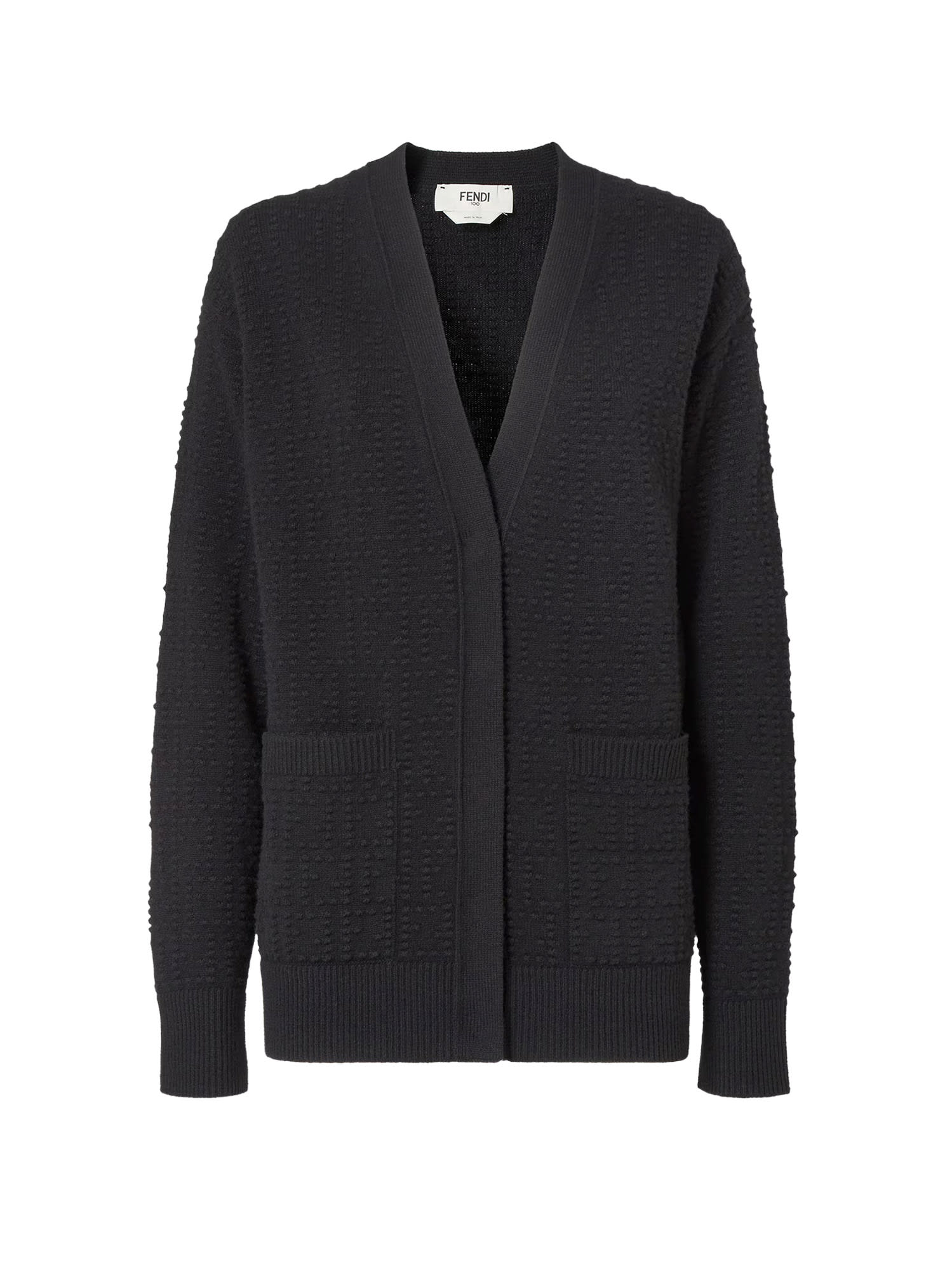 Fendi Wool And Cashmere Cardigan In Black