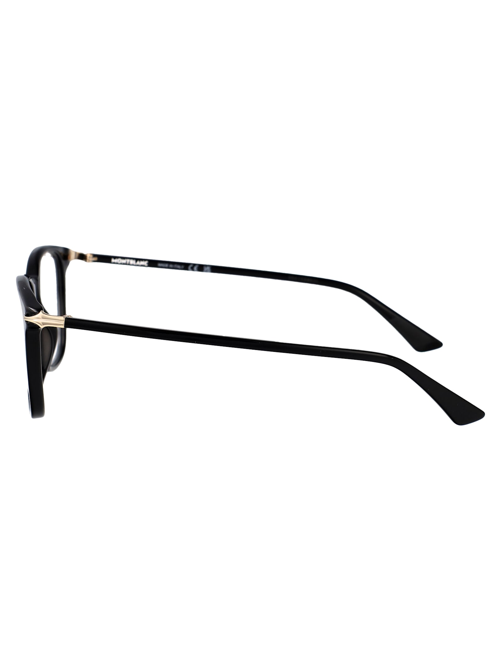 Montblanc Black-black-transparent Acetate Glasses In Multi