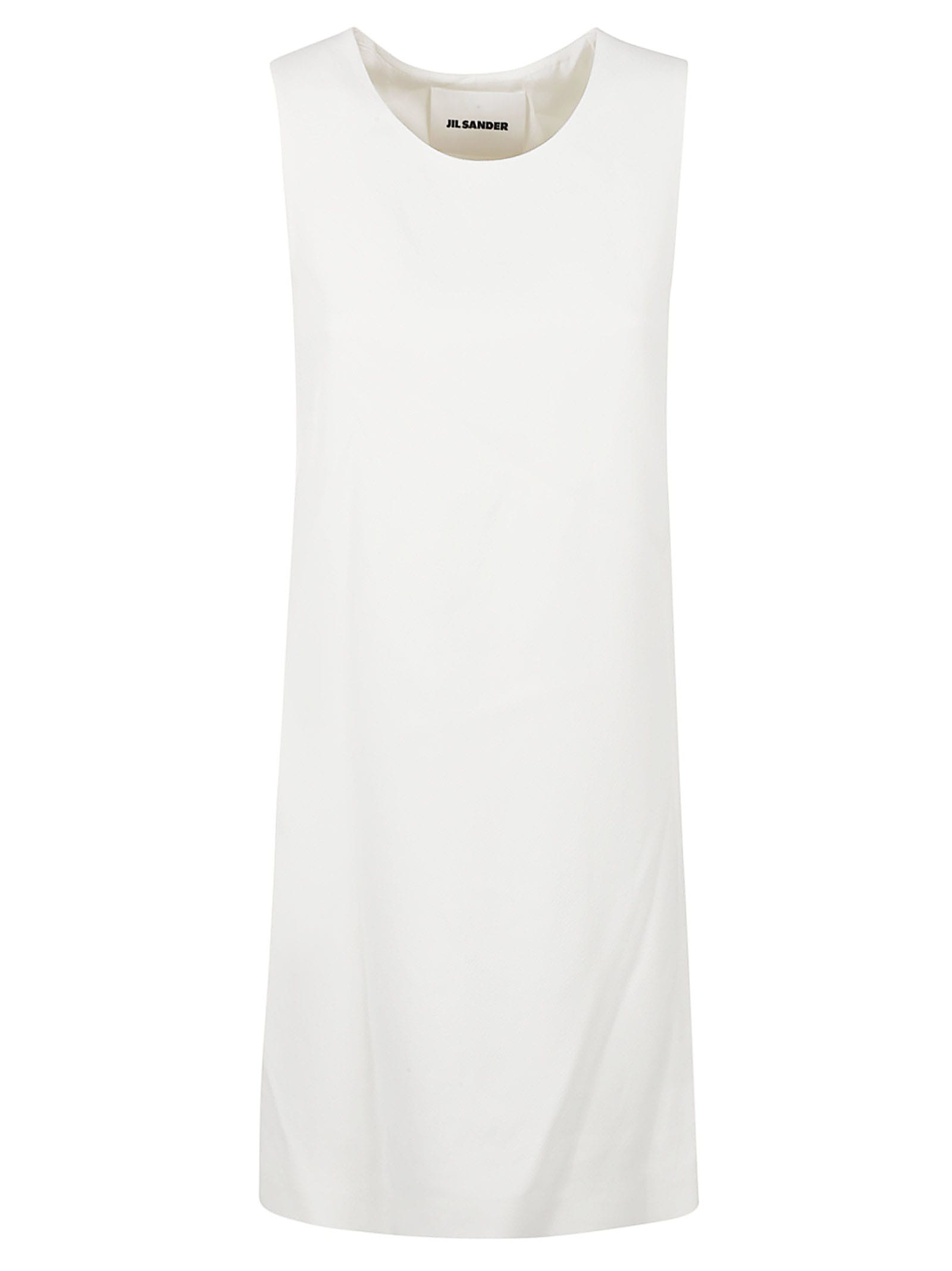 Shop Jil Sander Round Neck Sleeveless Plain Dress In Piuma