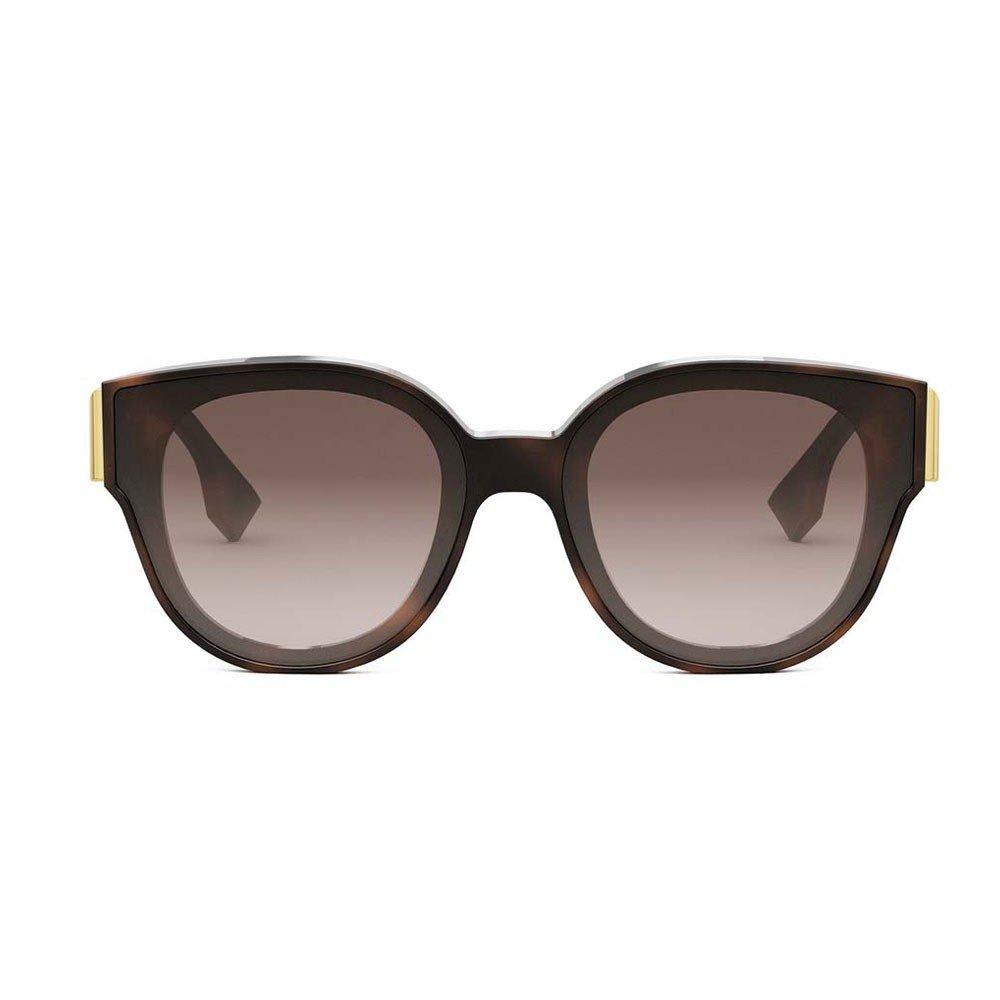 Shop Fendi Panthos Frame Sunglasses Sunglasses In 53f Blonde Havana / Gradient Brown