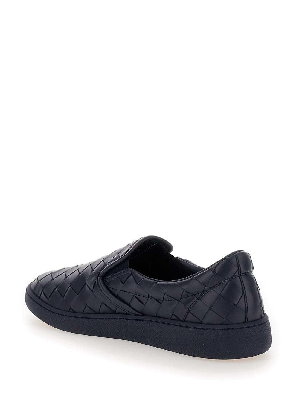 Bottega Veneta Sawyer Blue Slip-on Sneakers With Logo Detail And Intreccio Motif In Leather Man