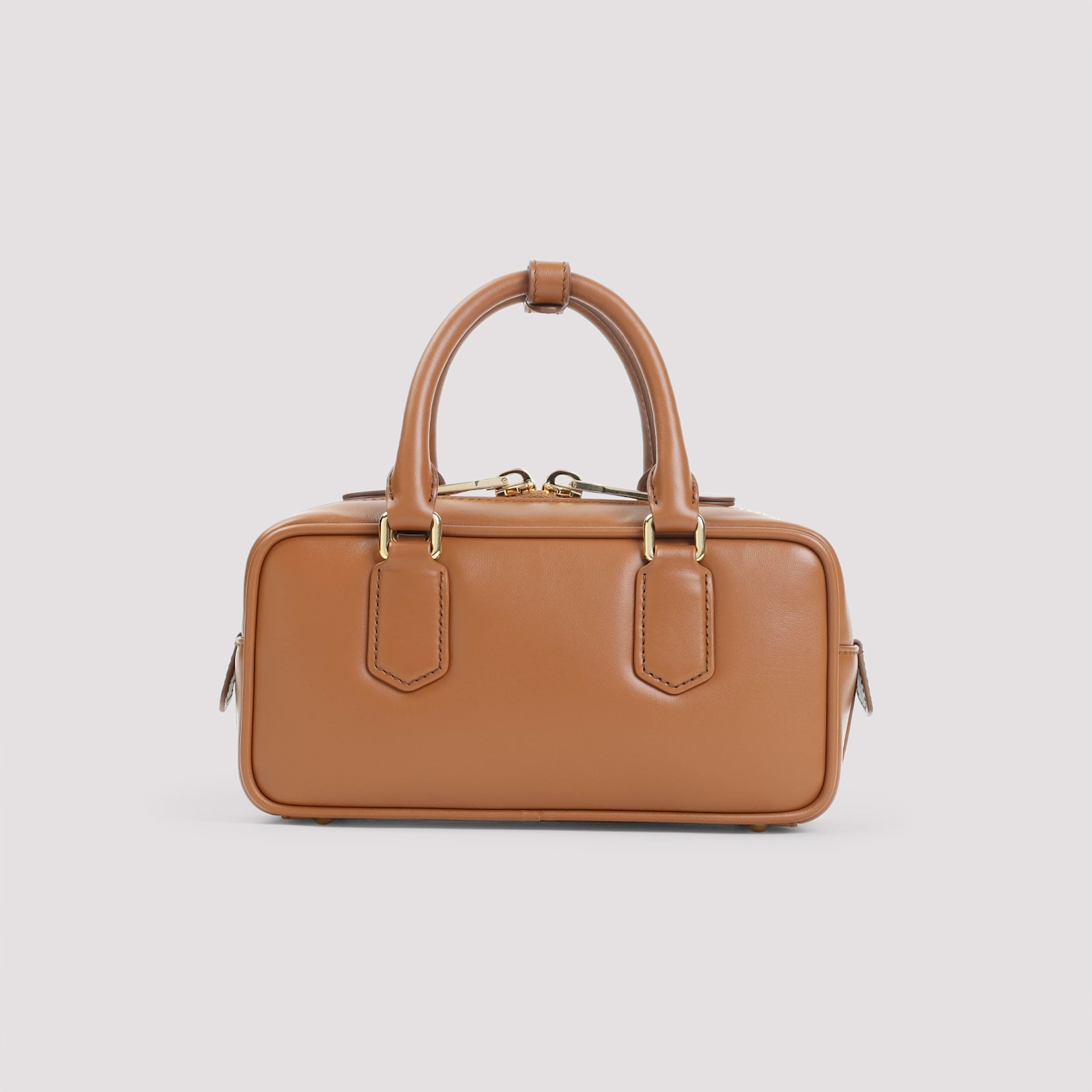 Miu Miu Cognac Arcadie Mini Calf Leather Shoulder Bag In Brown