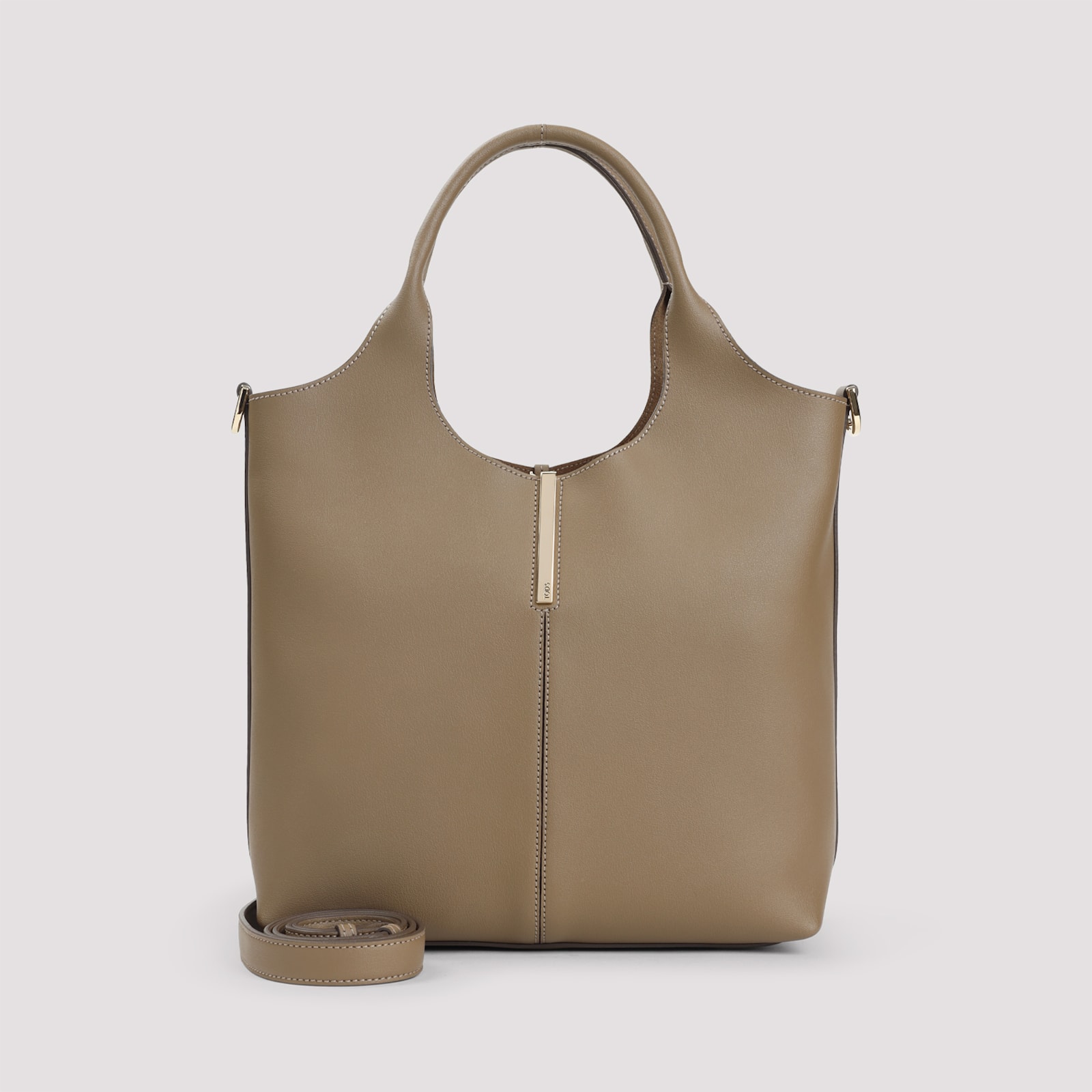Tod's Lentil Brown Leather Ebr Double Handles Little Bag