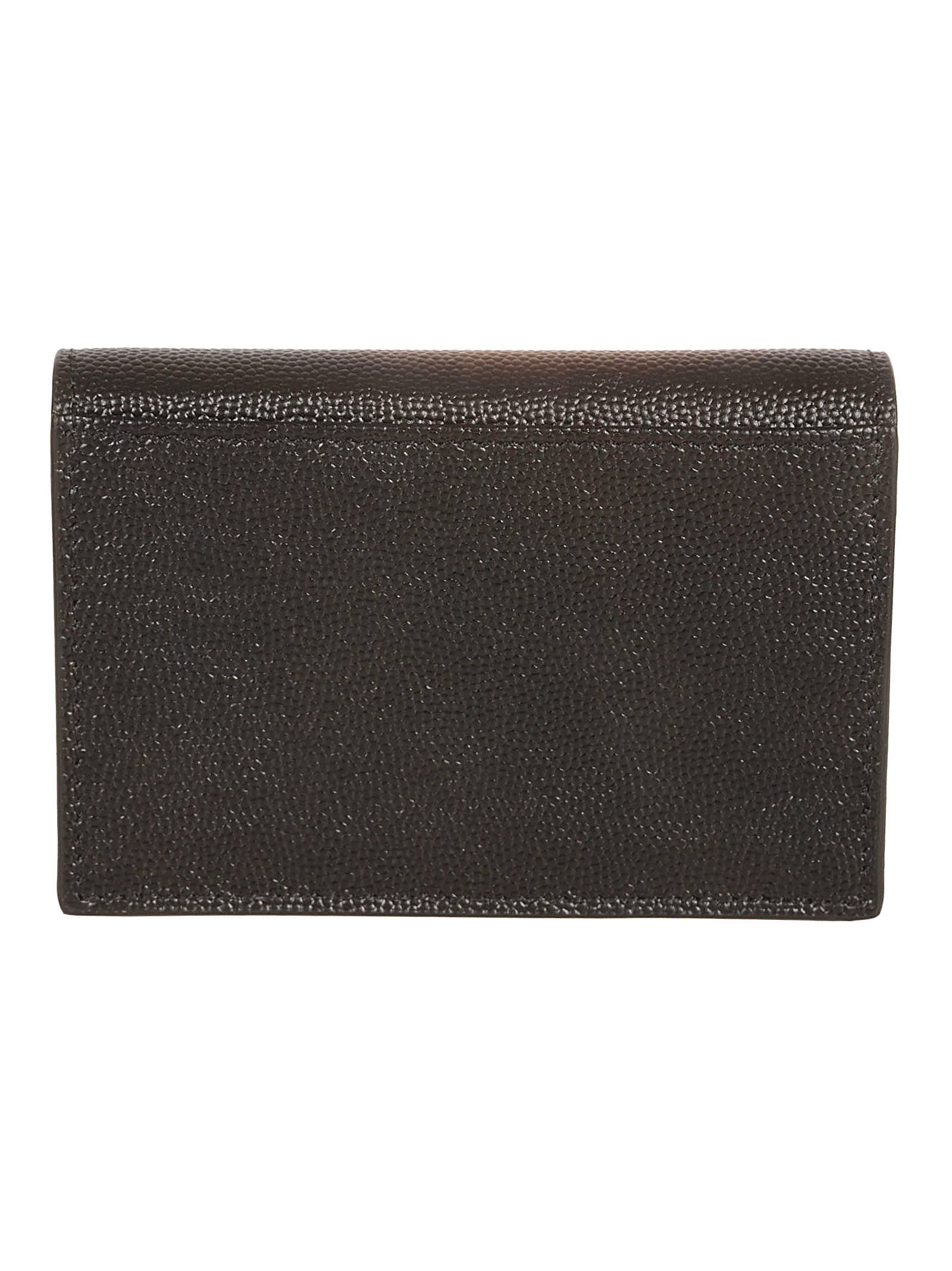 Saint Laurent Logo Buttoned Wallet In Black