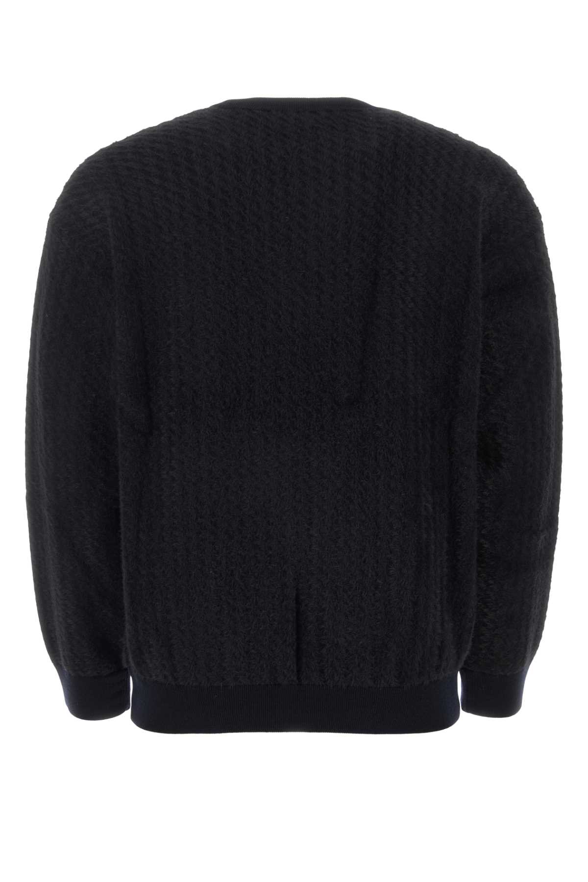 Shop Giorgio Armani Black Wool Blend Sweater
