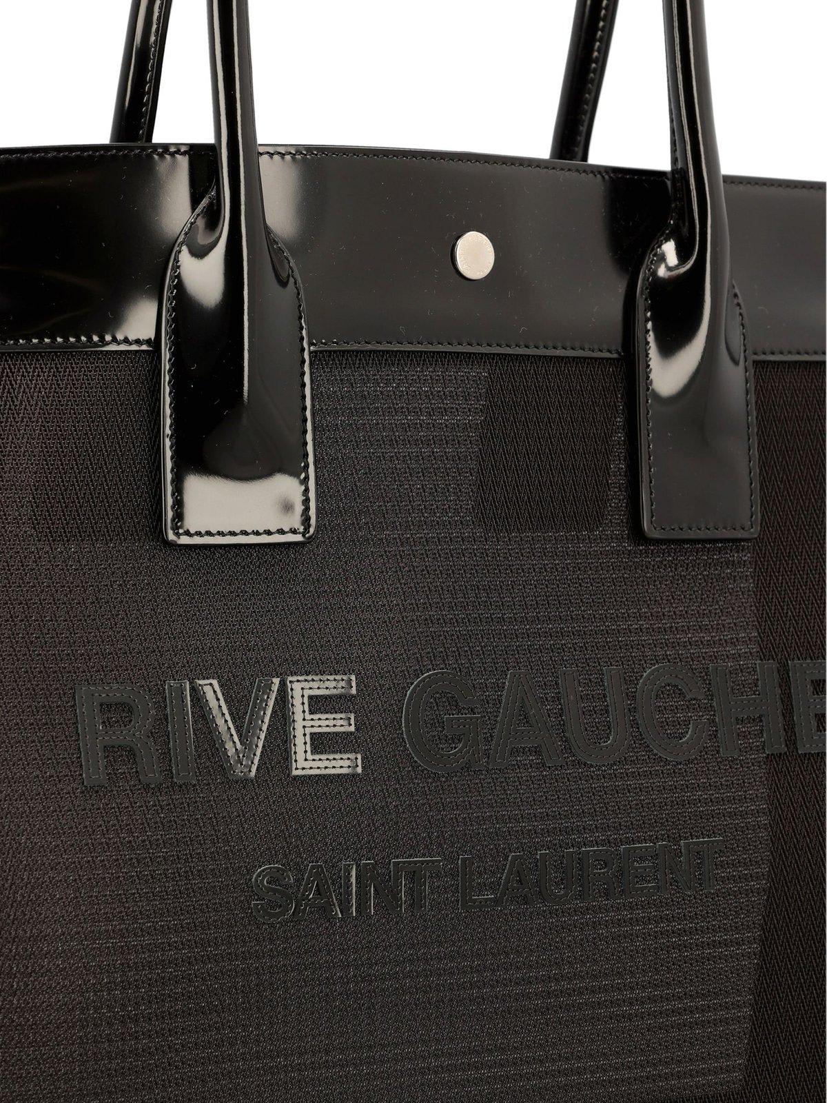 Shop Saint Laurent Rive Gauche Small Tote Bag In Black