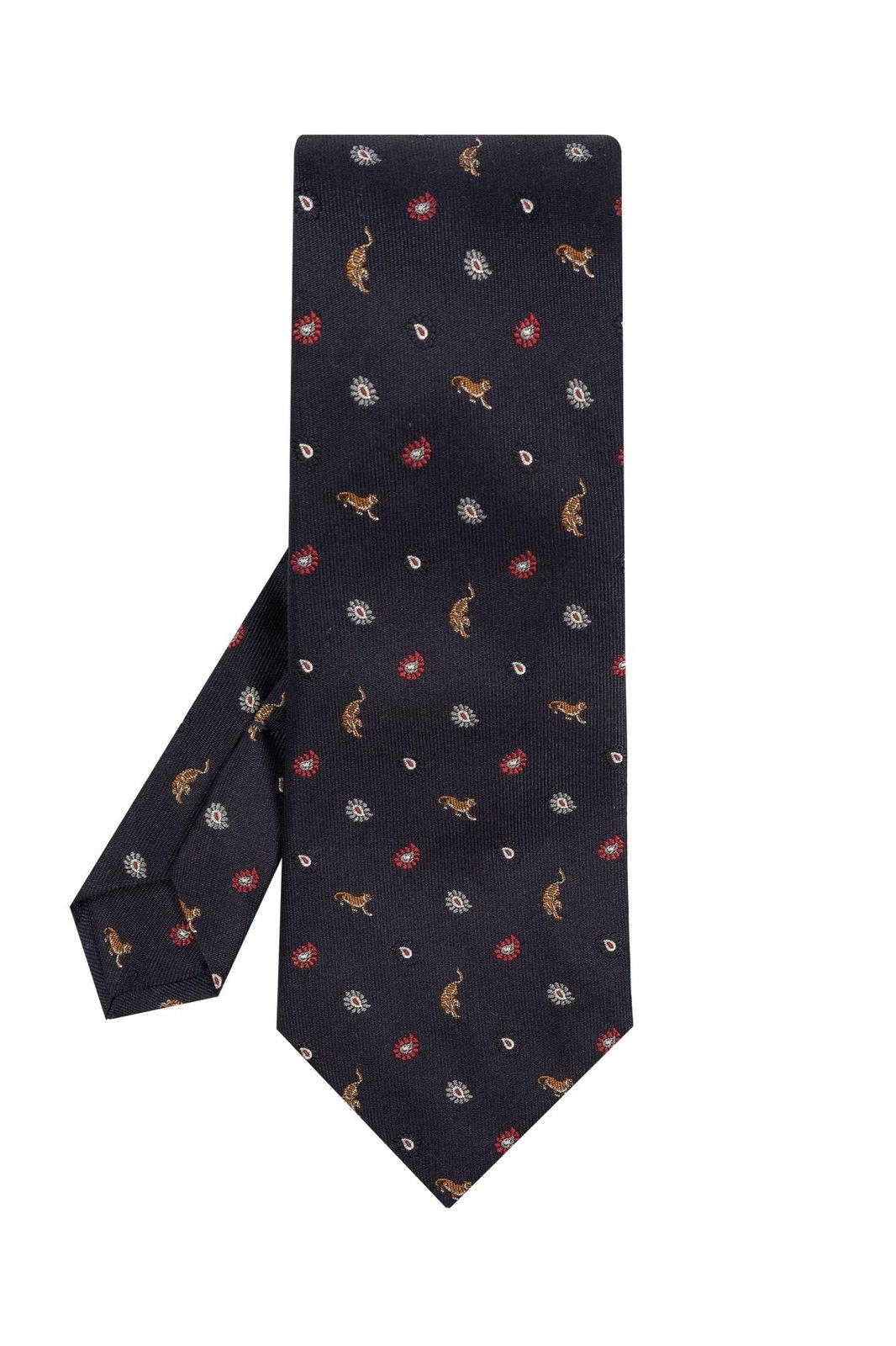Pattern Embroidered Pointed-tip Tie