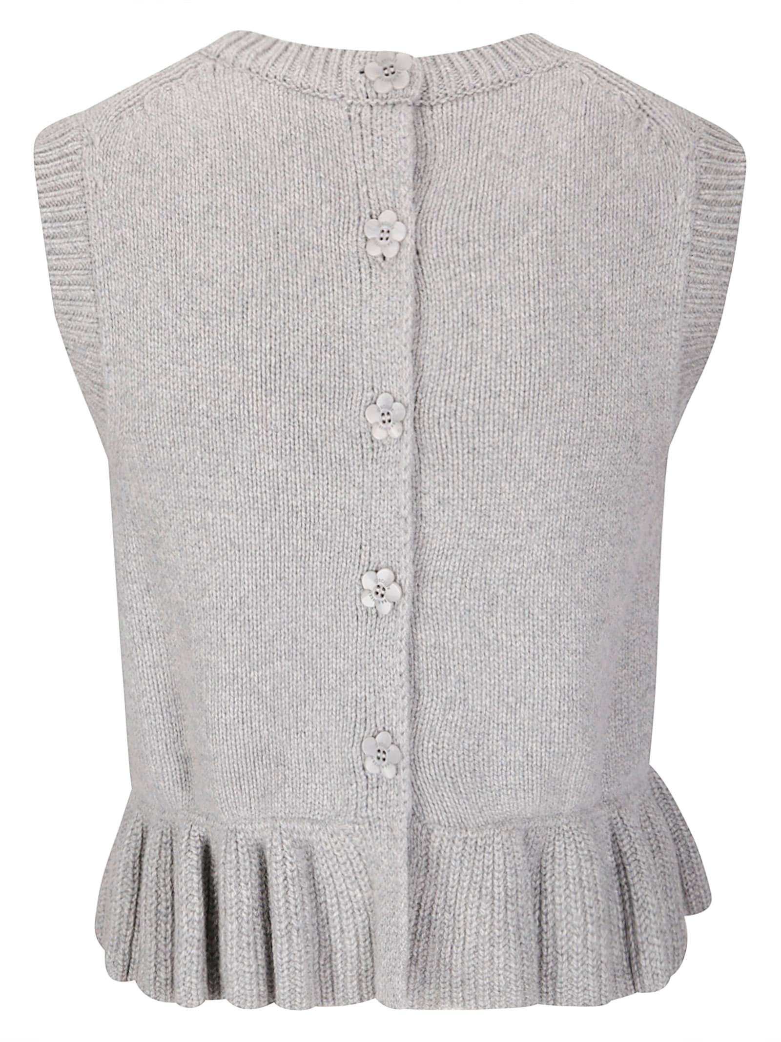 Cecilie Bahnsen Bill Vest Recycled Cashmere In Gray
