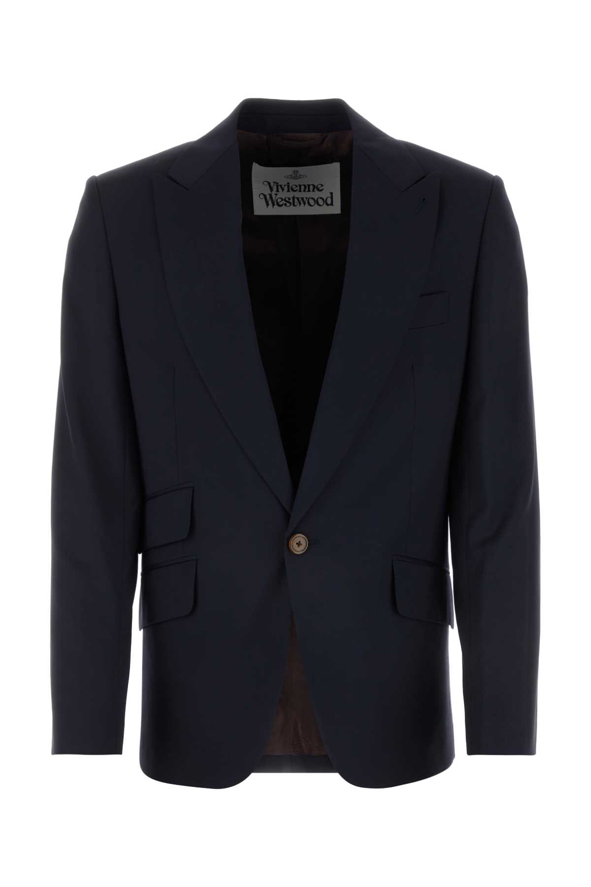 Vivienne Westwood Navy Blue Wool Blazer In Black
