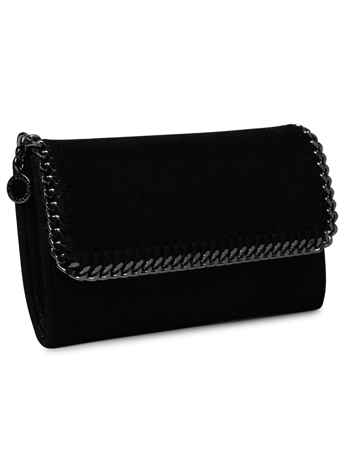 Shop Stella Mccartney Black Polyester Big Falabella Wallet