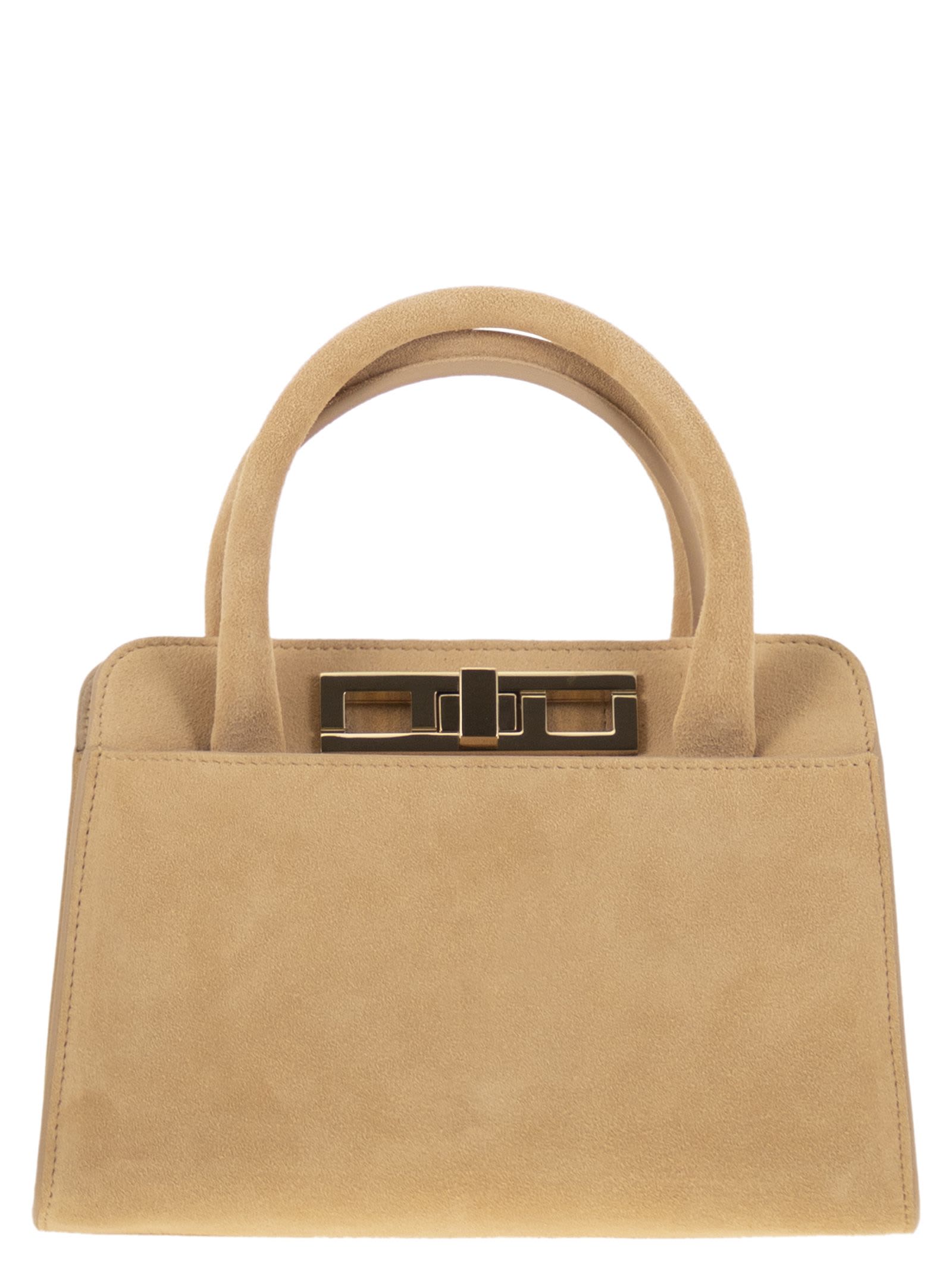 Fabiana Filippi Small Handbag With Metal Accessory In Beige
