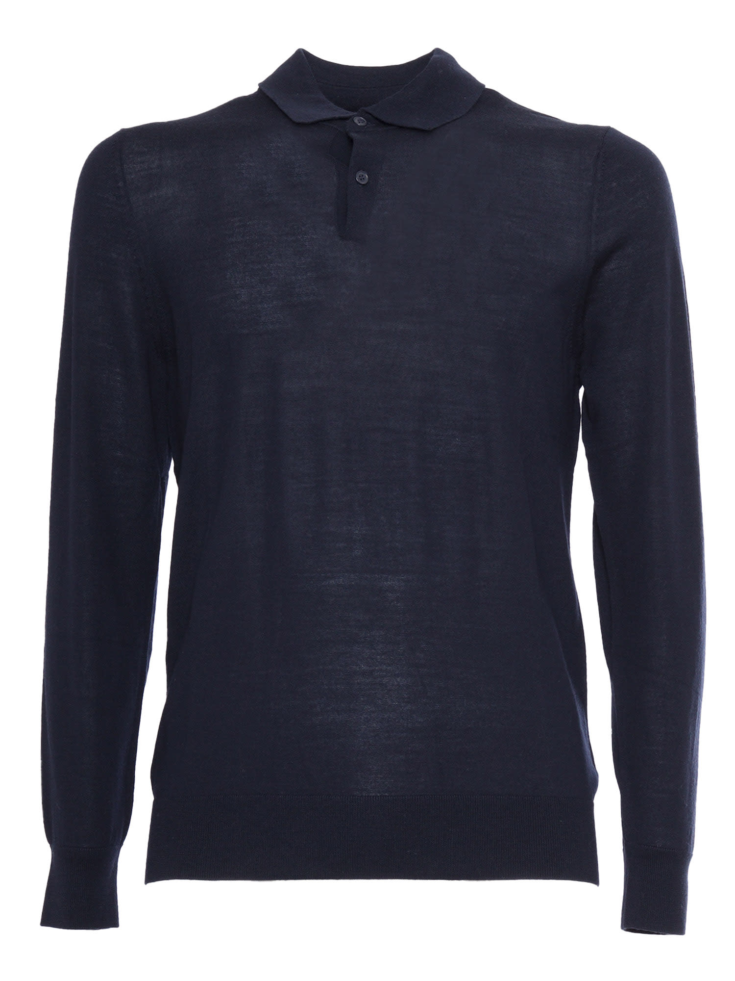 Shop Ballantyne Polo Neck Pullover In Blue