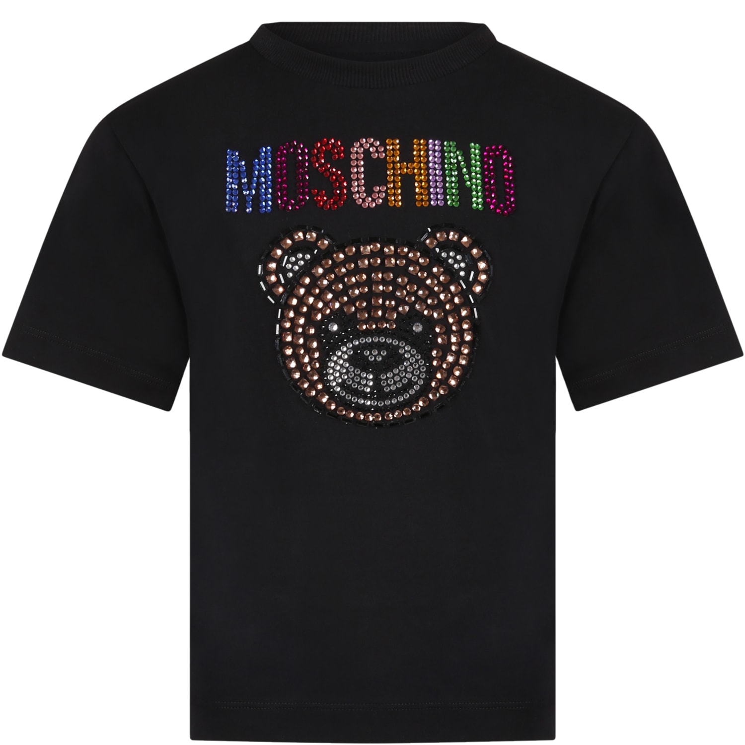 Moschino Black T-shirt For Girl With Teddy Bear