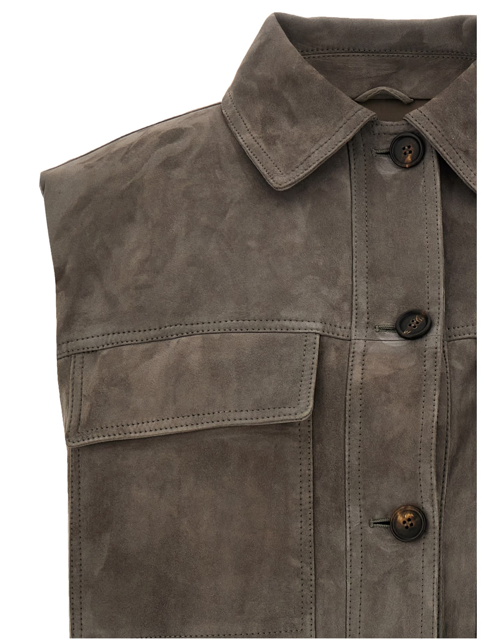 BRUNELLO CUCINELLI COUTURE SUEDE VEST