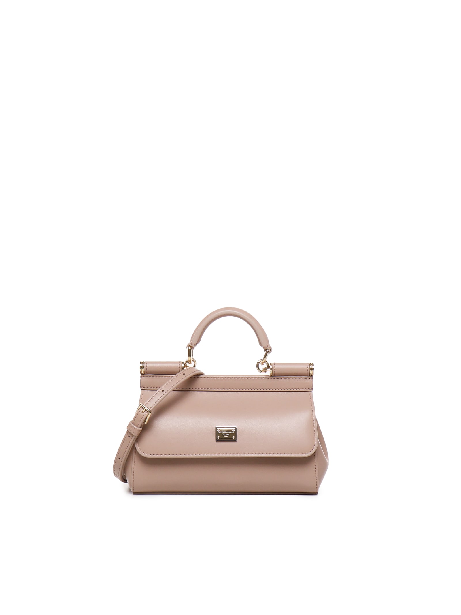 Shop Dolce & Gabbana Small Sicily Bag In Beige