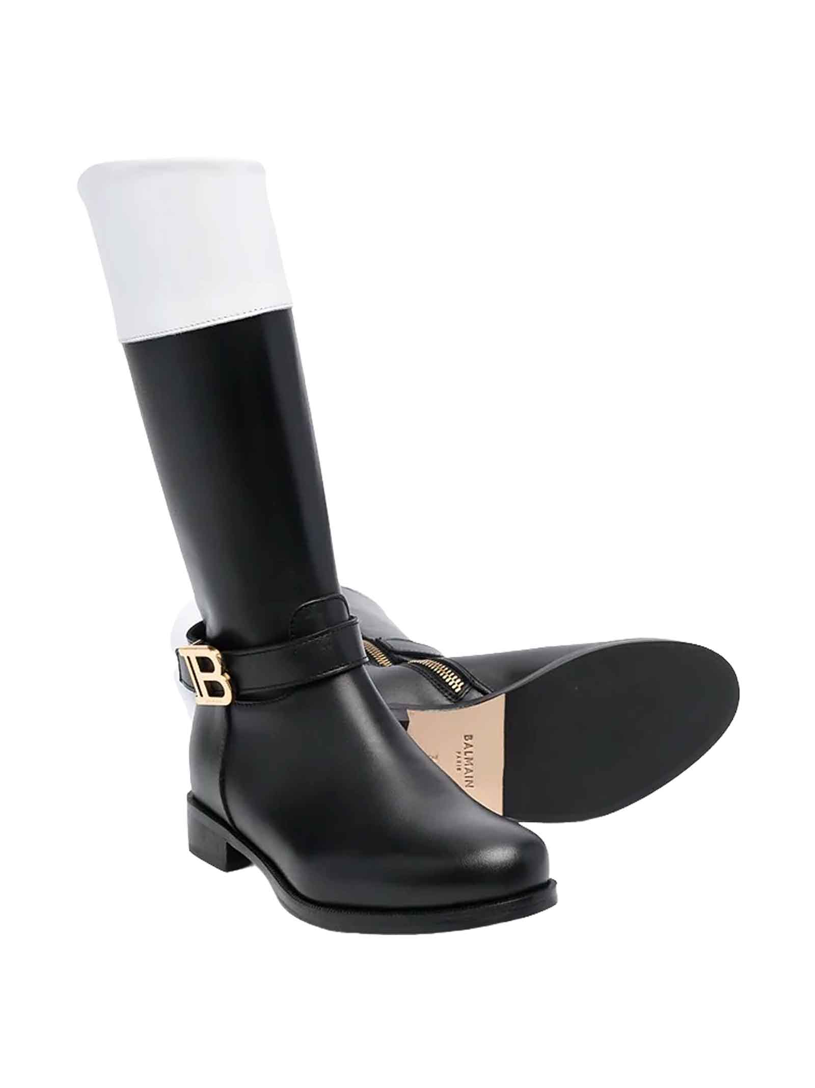 Shop Balmain Black Boots Girl In Nero