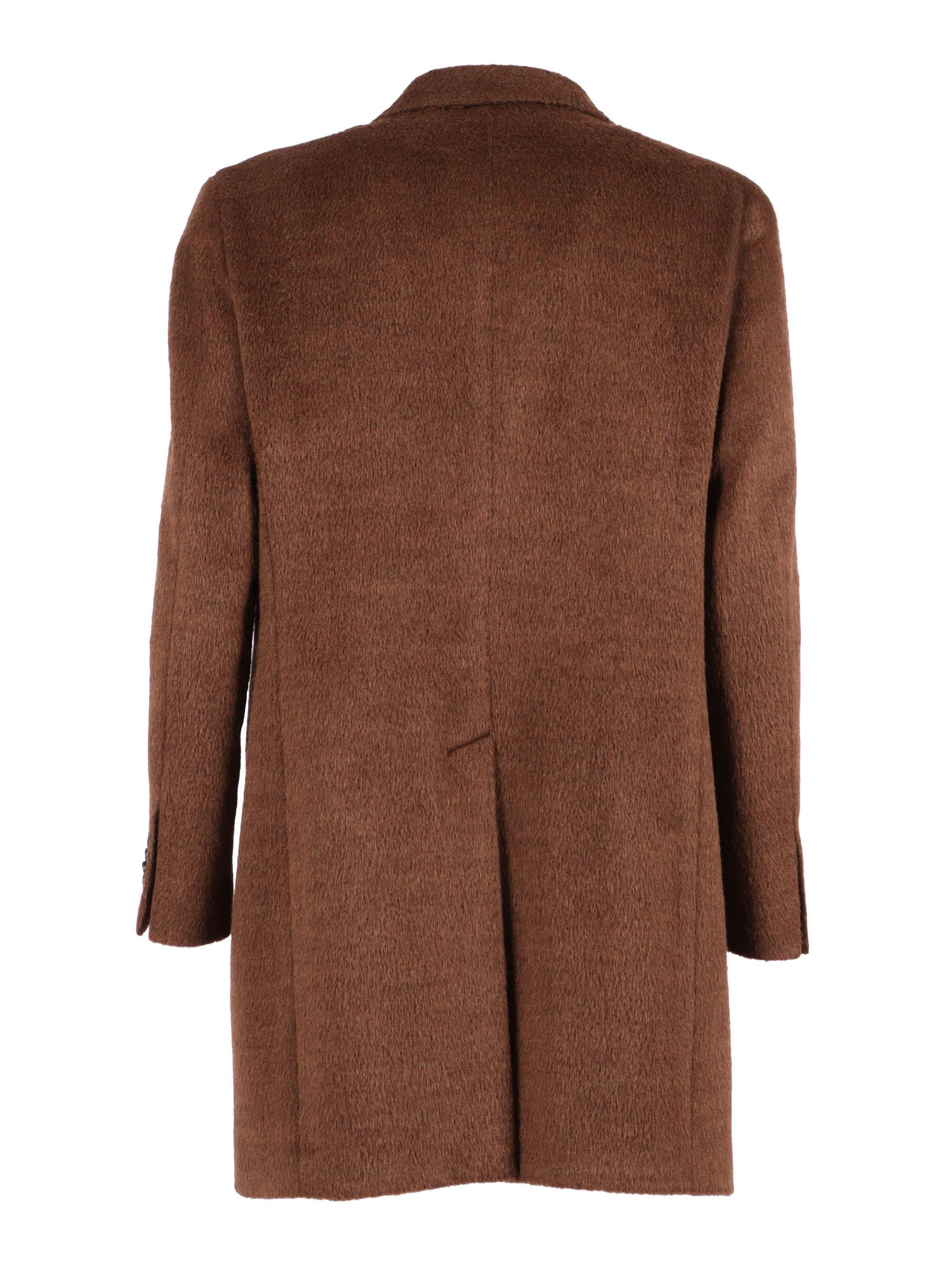 Luigi Bianchi Mantova Three-button Wool Coat In Brown
