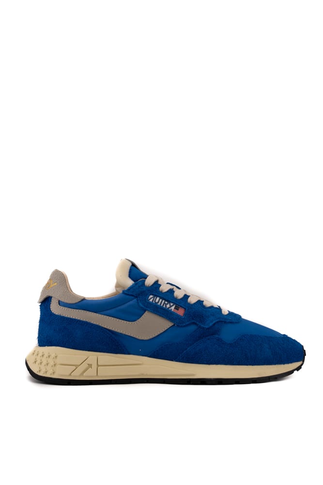 Shop Autry Reelwind Low Sneakers In Nylon And Suede In Blue