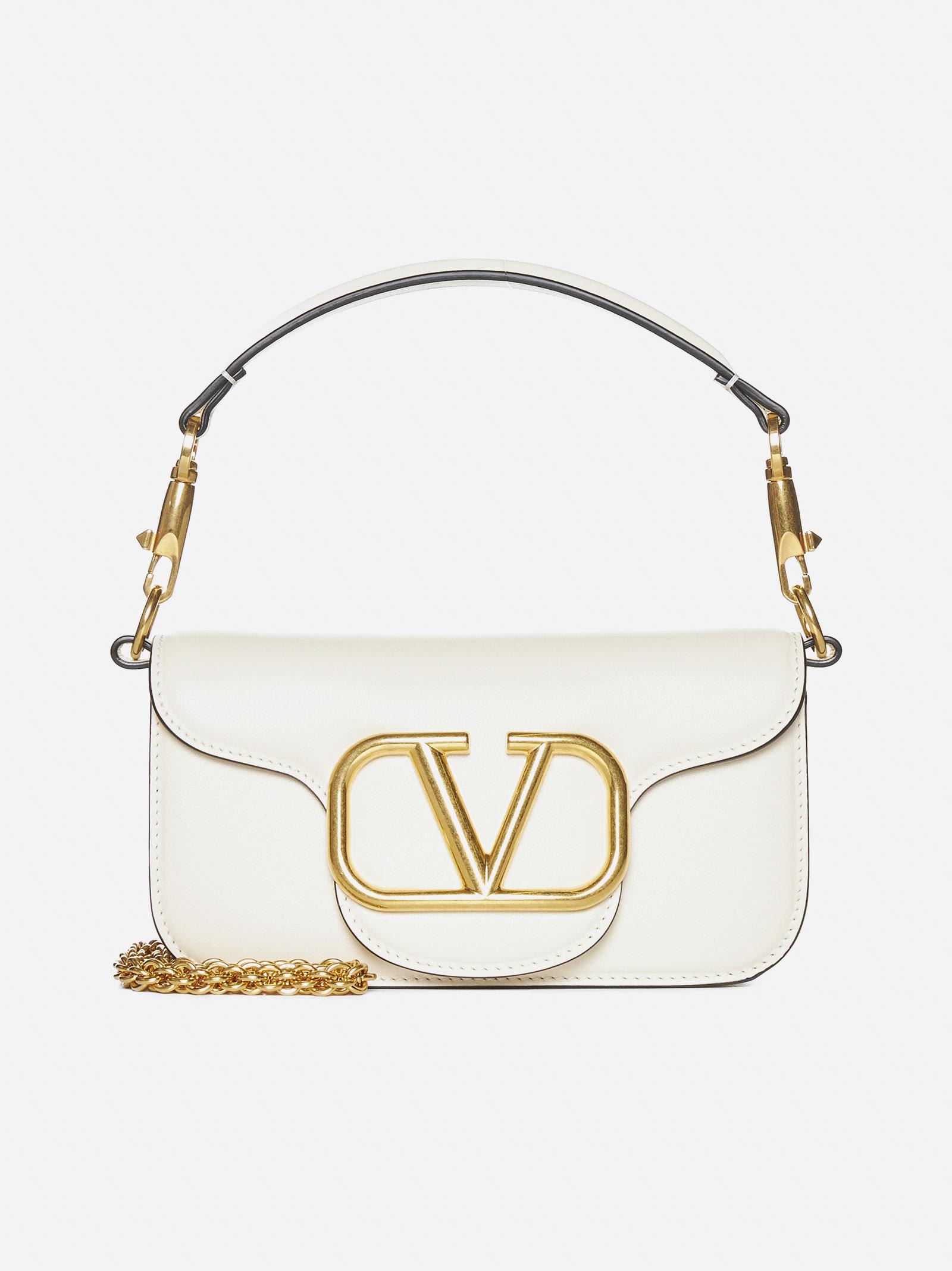 Shop Valentino Loco Leather Small Bag In Light Ivory