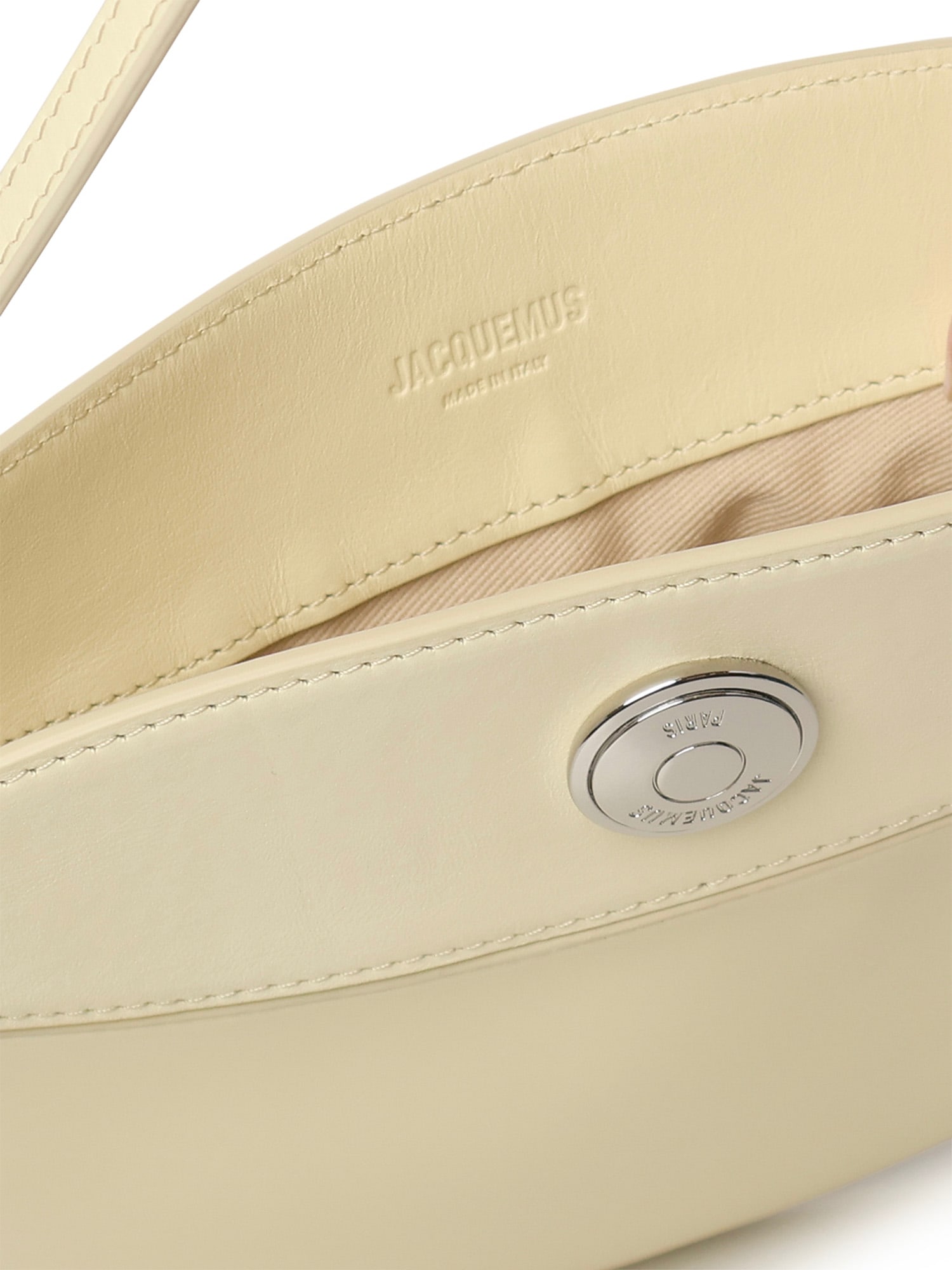 Jacquemus Small Ovalo Leather Bag In Dusty Yellow Women In Yellow