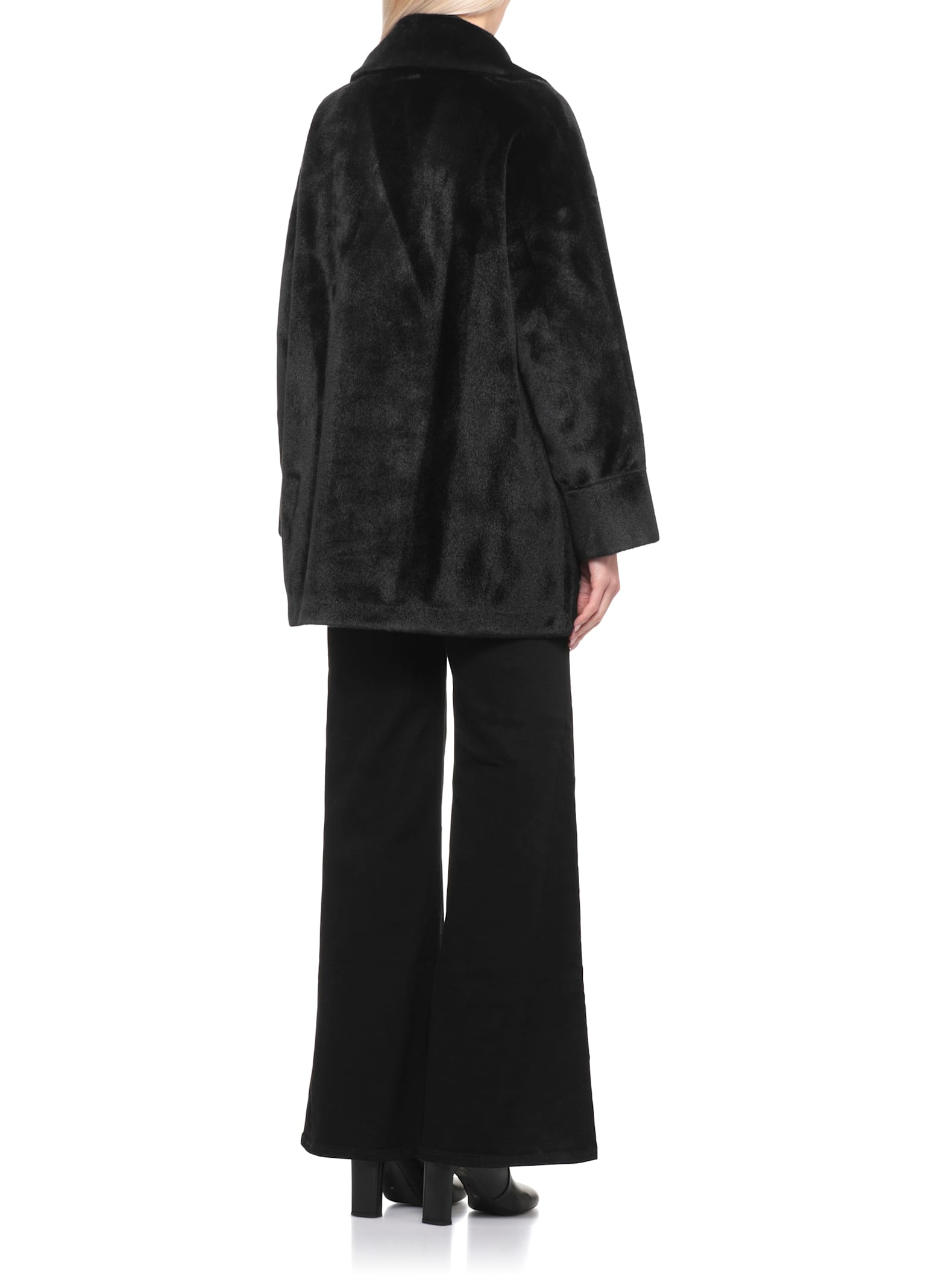 Betta Corradi Faux Fur Coat In Black