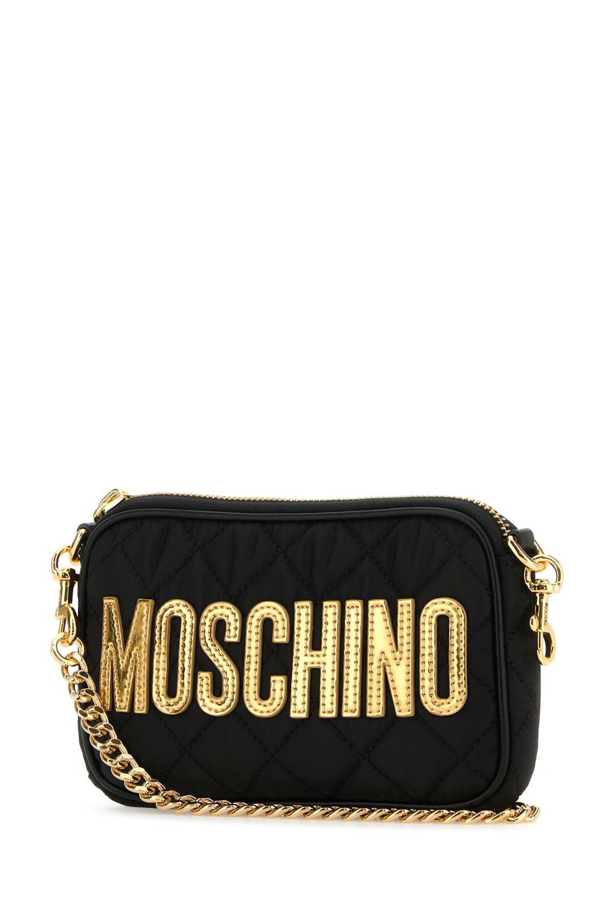 Shop Moschino Black Fabric Crossbody Bag In 2555