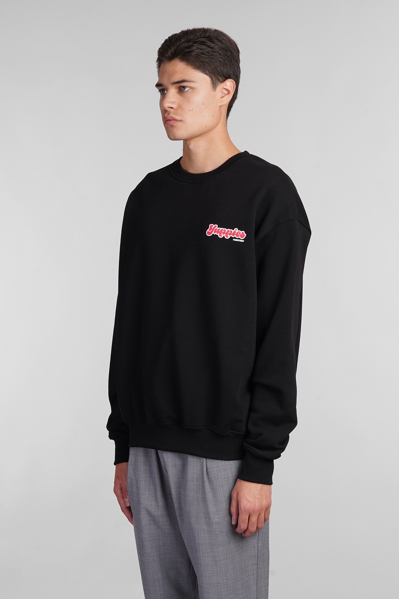 Shop Family First Milano Sweatshirt In Black Cotton