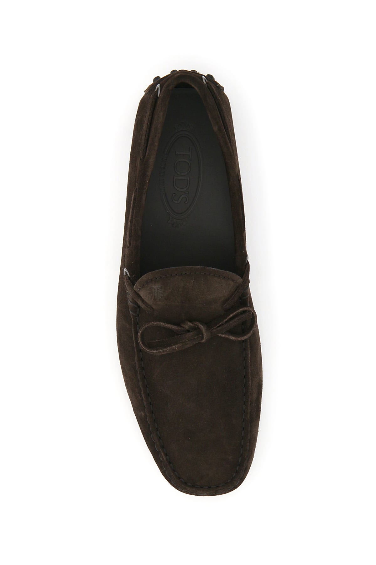 Shop Tod's Gommino Loafers With Laces In Testa Moro (brown)