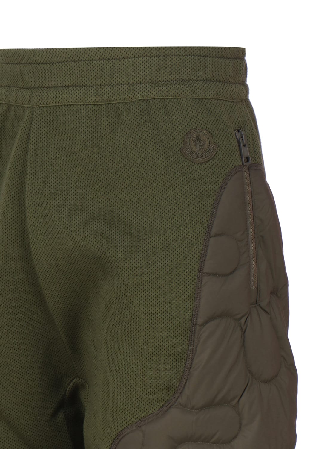 Shop Moncler Padded Trousers In Green
