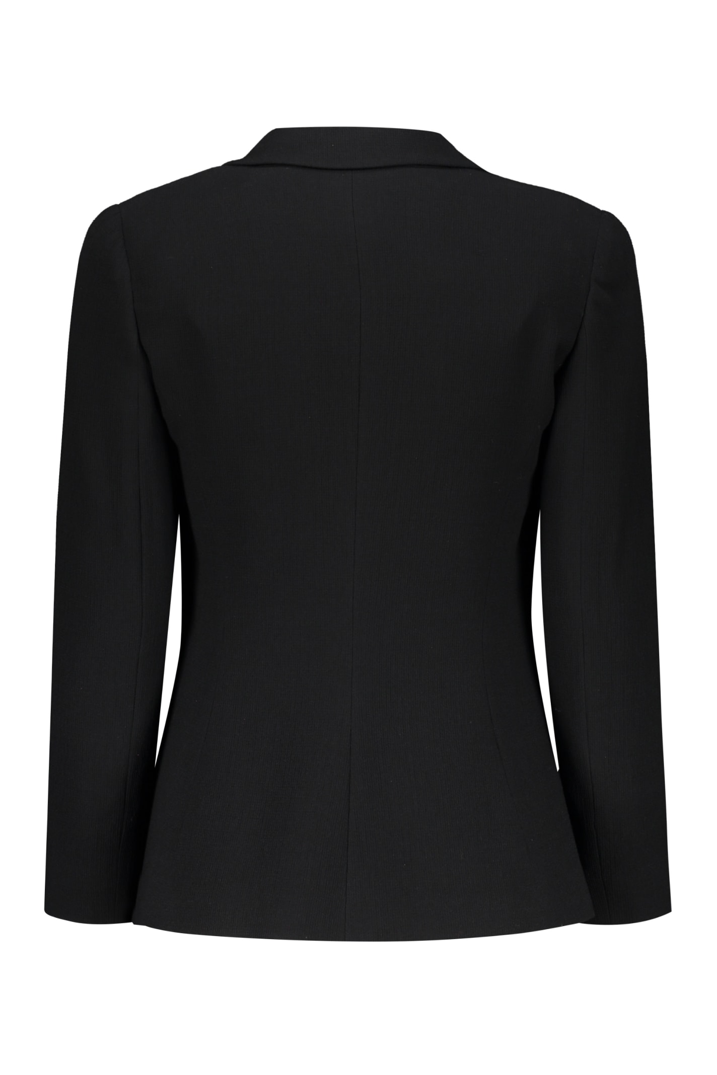 Shop Armani Collezioni Single-breasted Blazer In Black