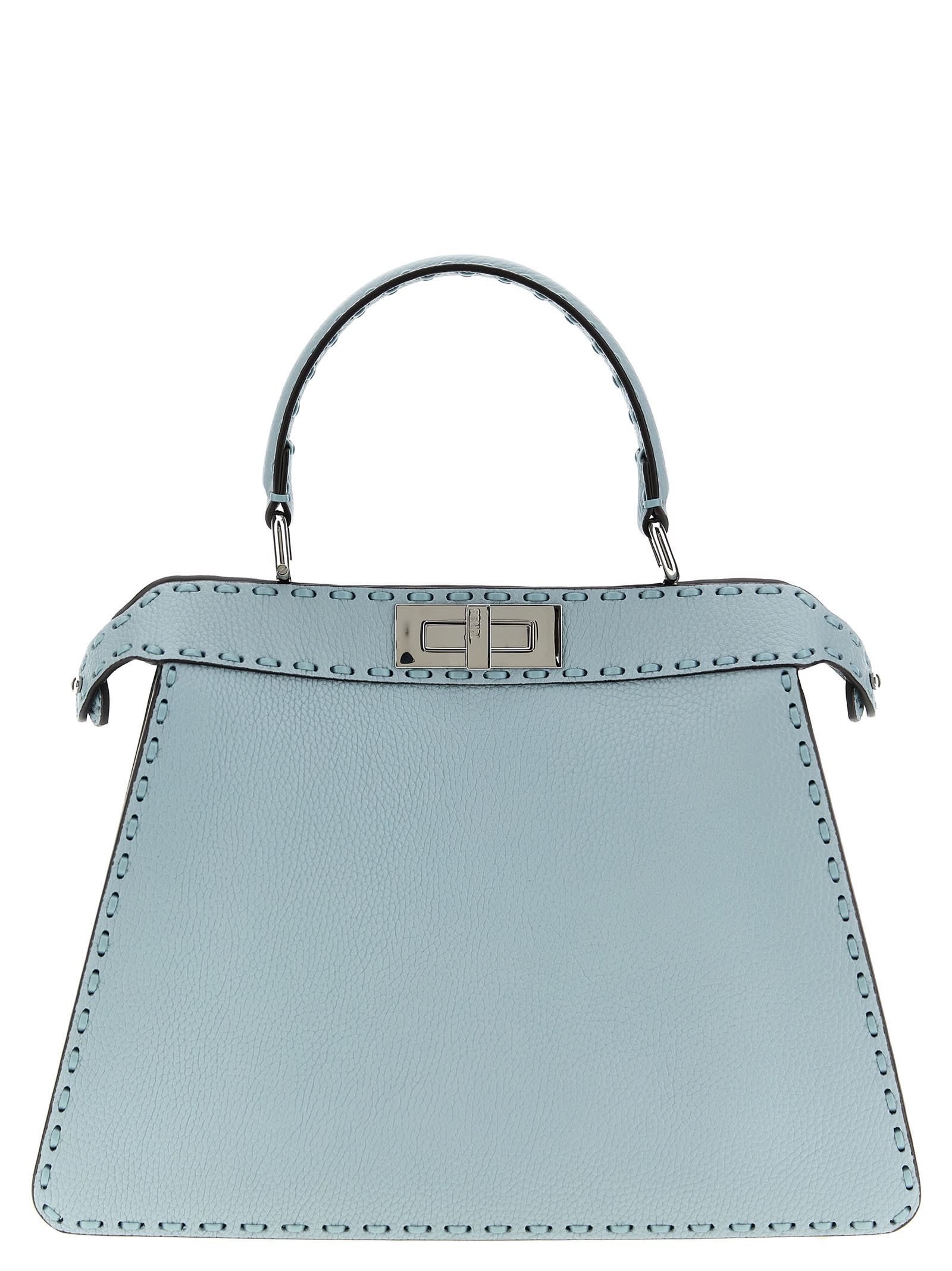 Shop Fendi Peekaboo Iseeu Medium Handbag In Light Blue