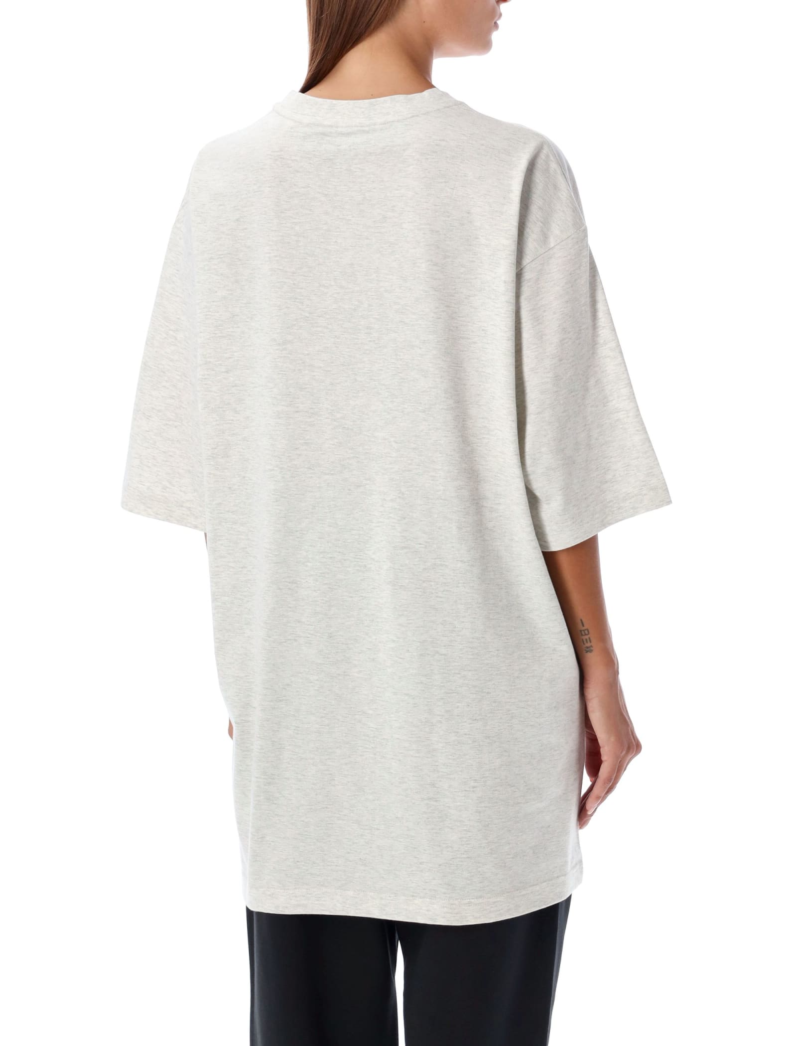 Y-3 Logo Over T-shirt In Grey Mel