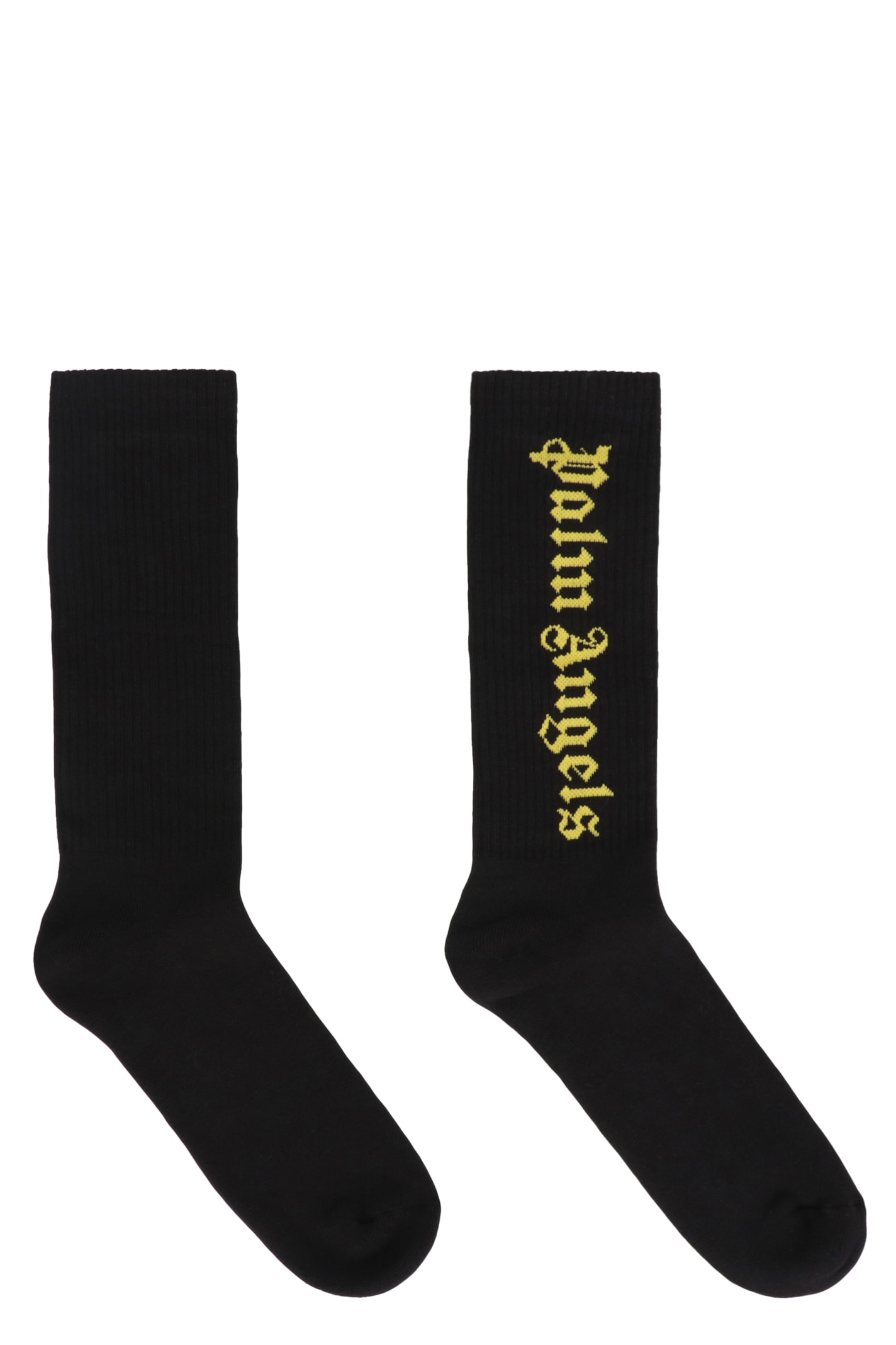 Stretch Cotton Socks With Logo
