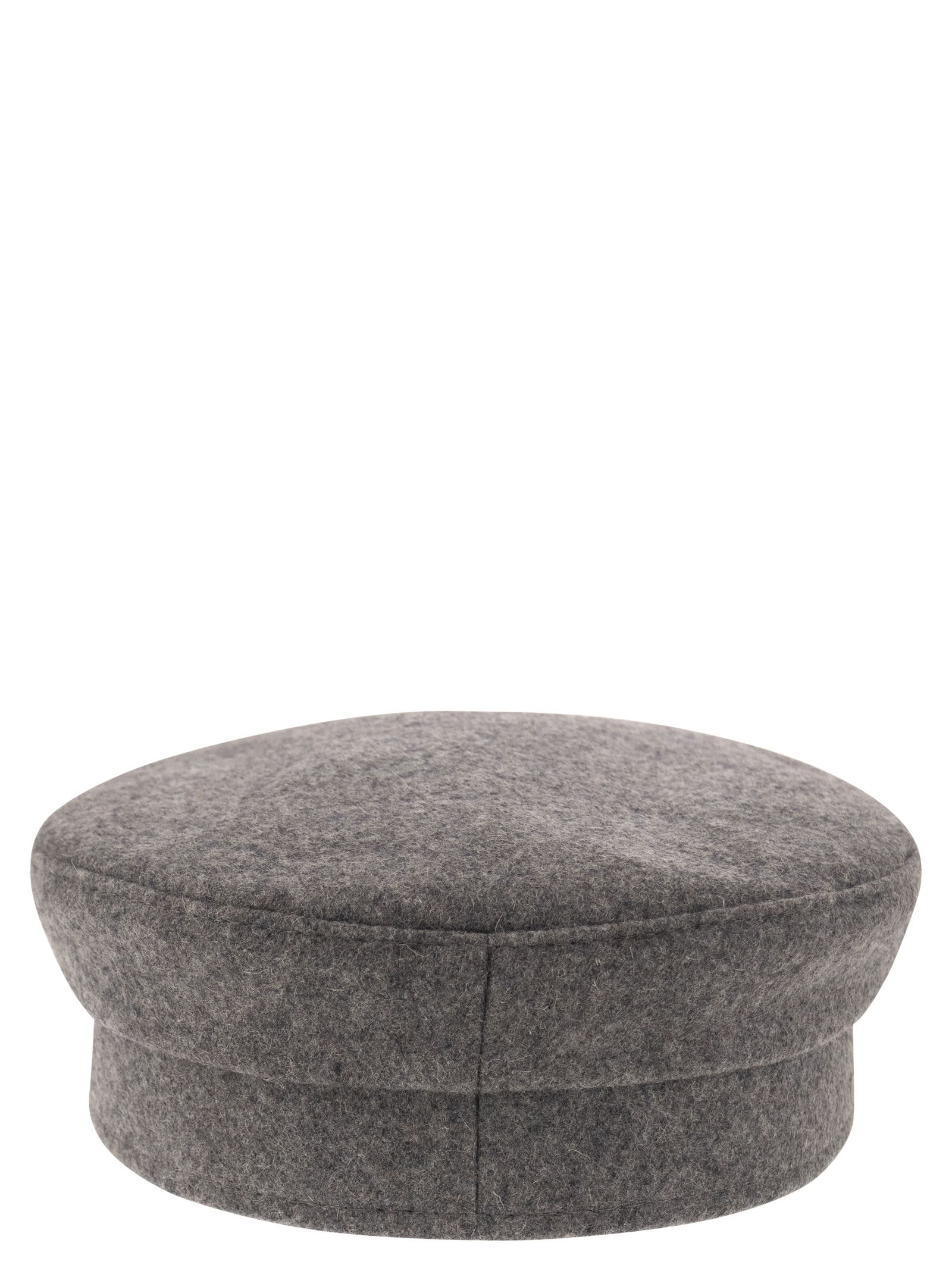 Shop Ruslan Baginskiy Baker Boy - Wool-blend Hat In Grey