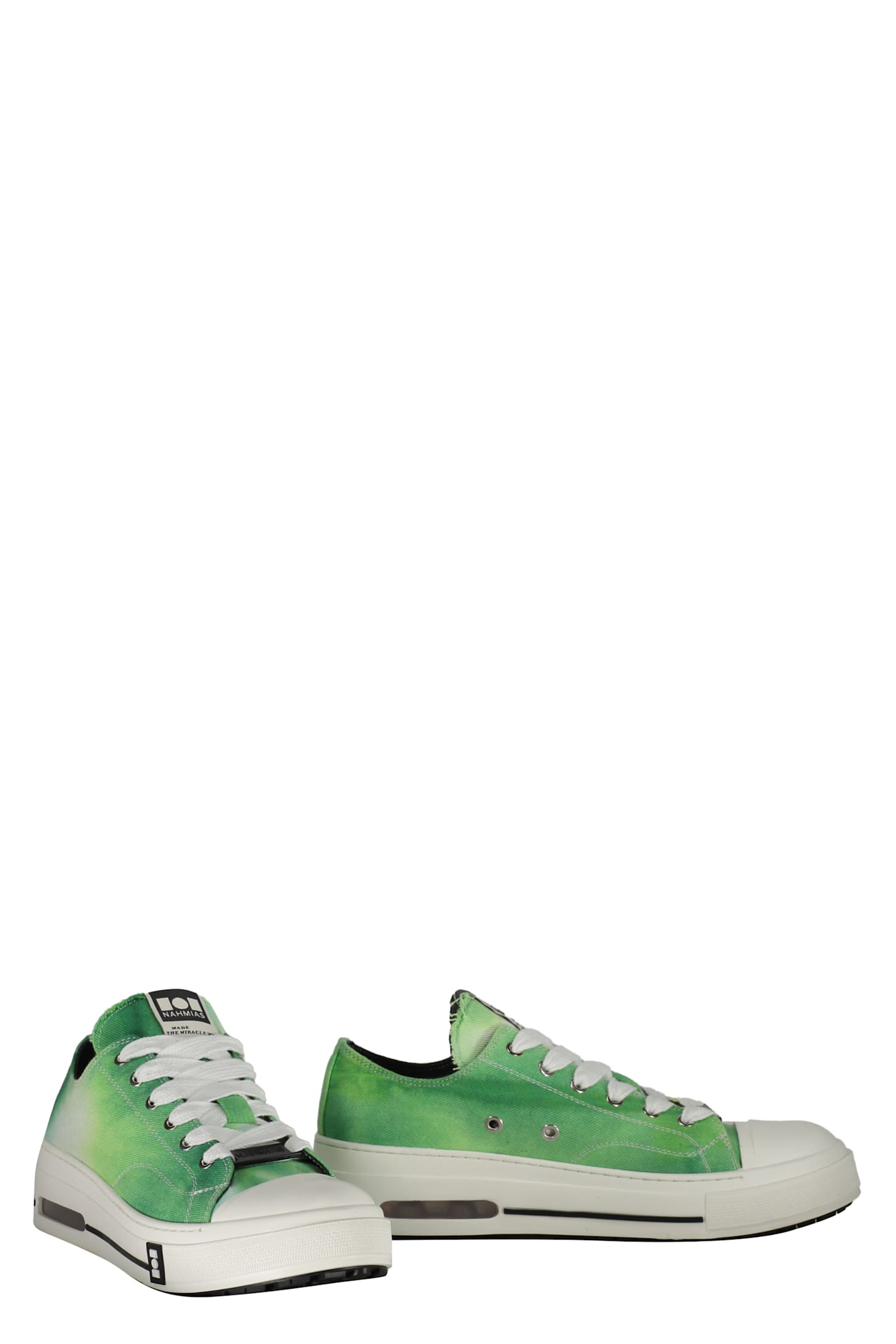 Nahmias Mens Green Comb Five O Tie-dyed Canvas Low-top Trainers In Green