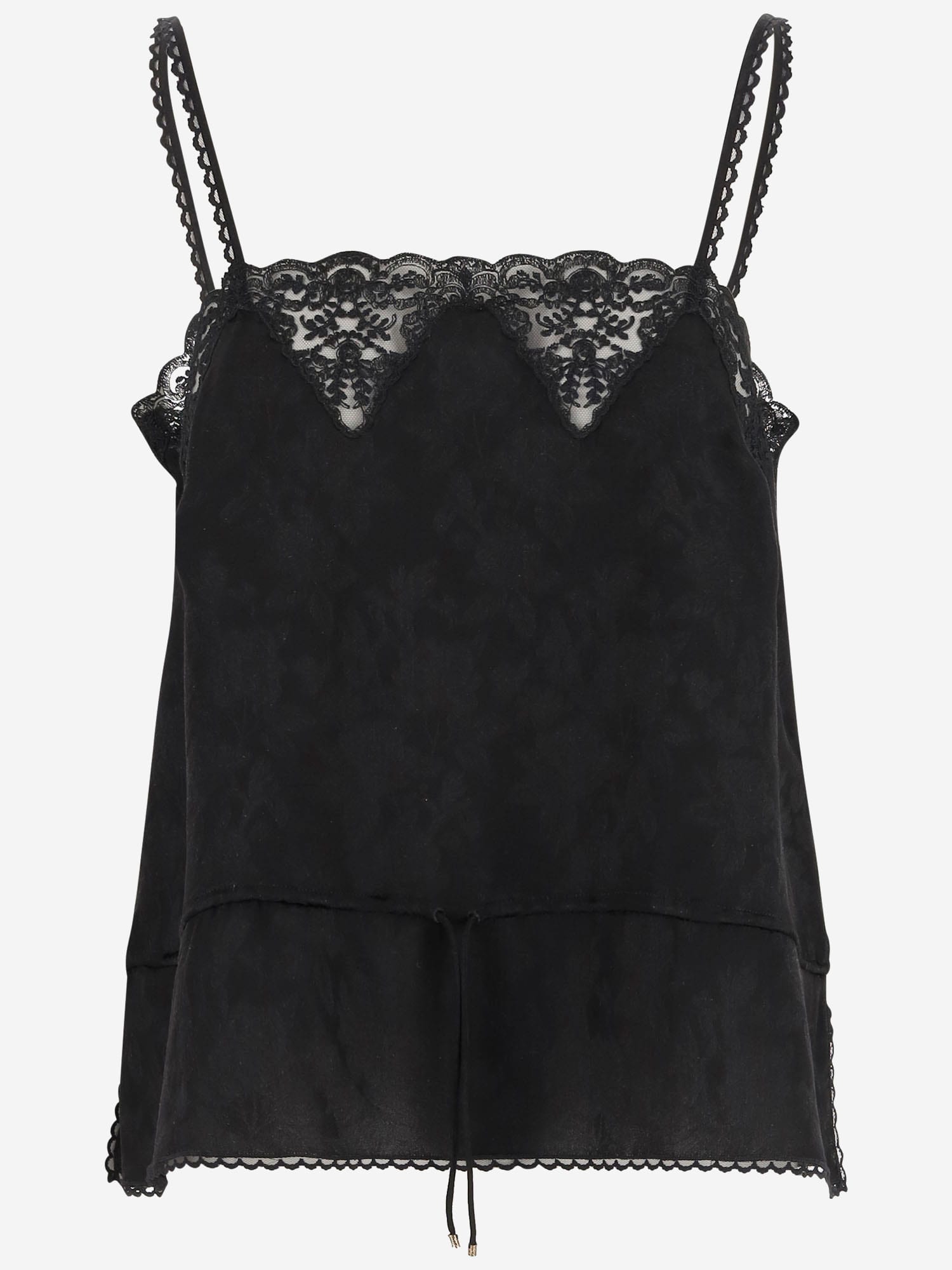 Chloé Silk Tank Top With Lace