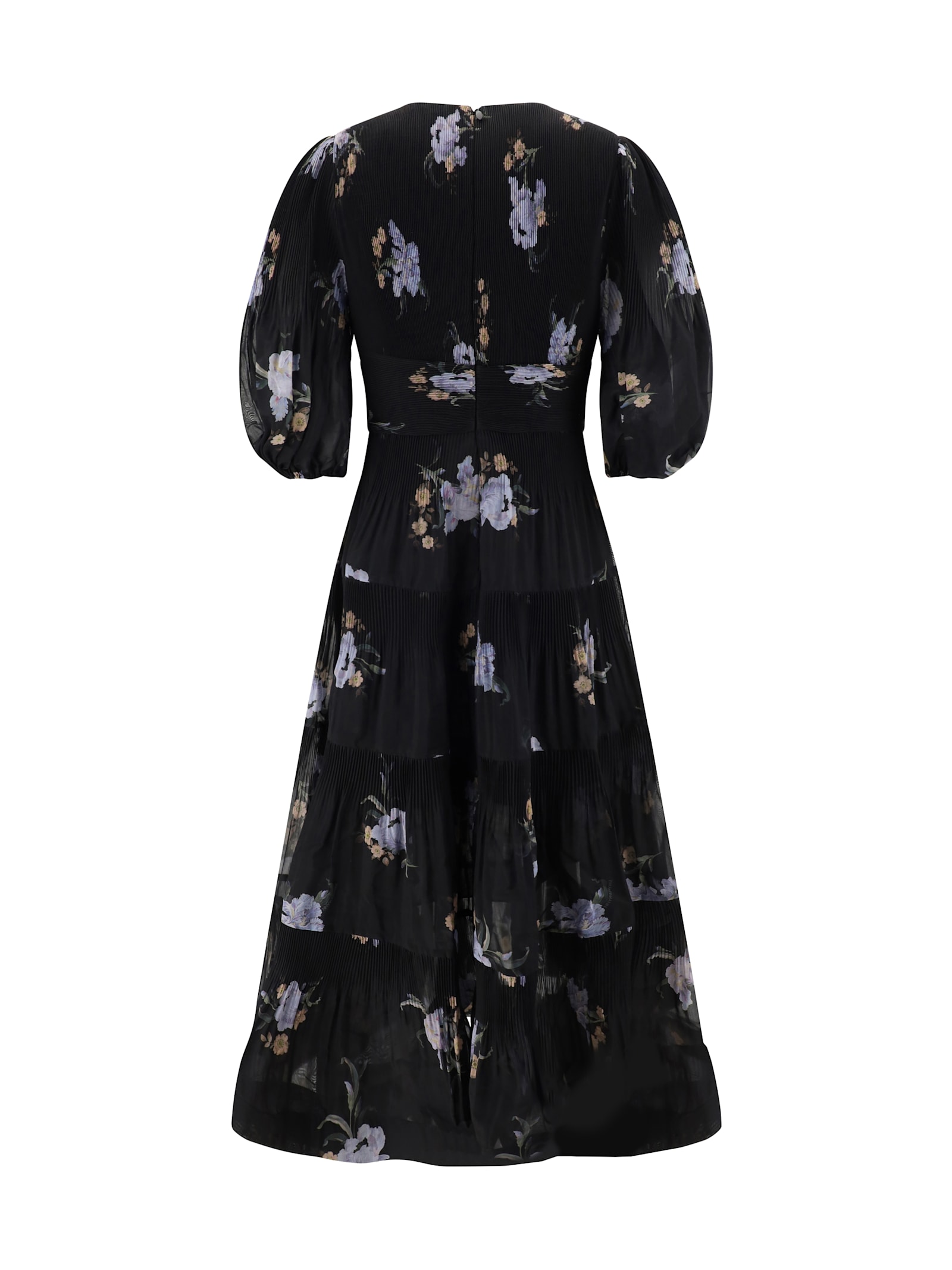 Shop Zimmermann Midi Dress In Black Iris Floral