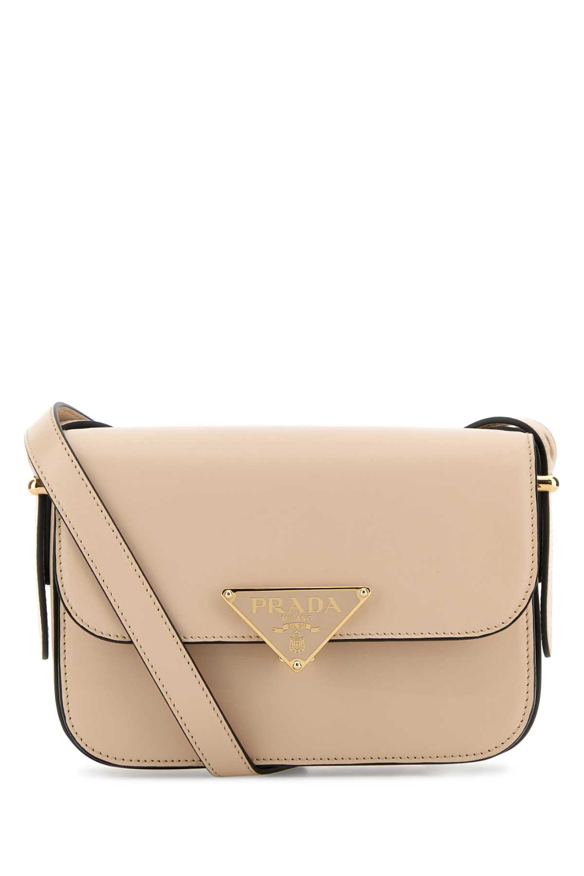 Shop Prada Light Pink Leather Crossbody Bag In Travertinon