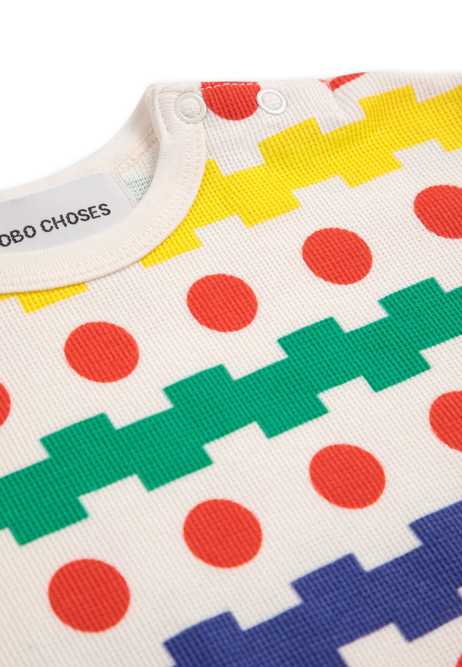 Bobo Choses White T-shirt For Babykids With Geometric Print In White