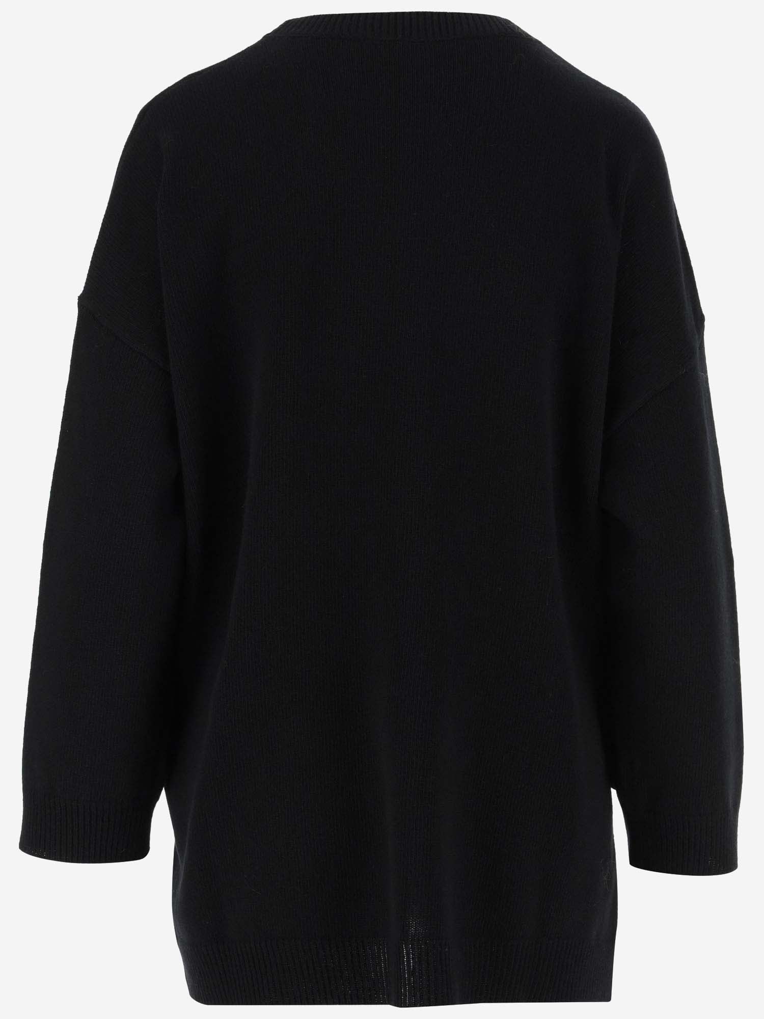 Shop Valentino Wool Sweater With Bow Detail In Black