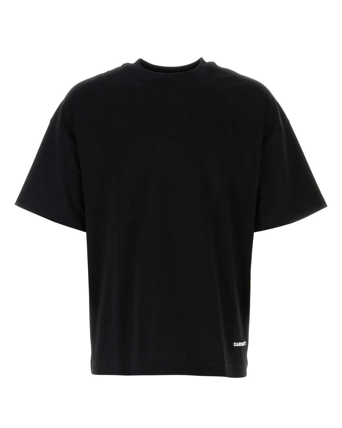 Carhartt Link Script Crewneck T-shirt In Black