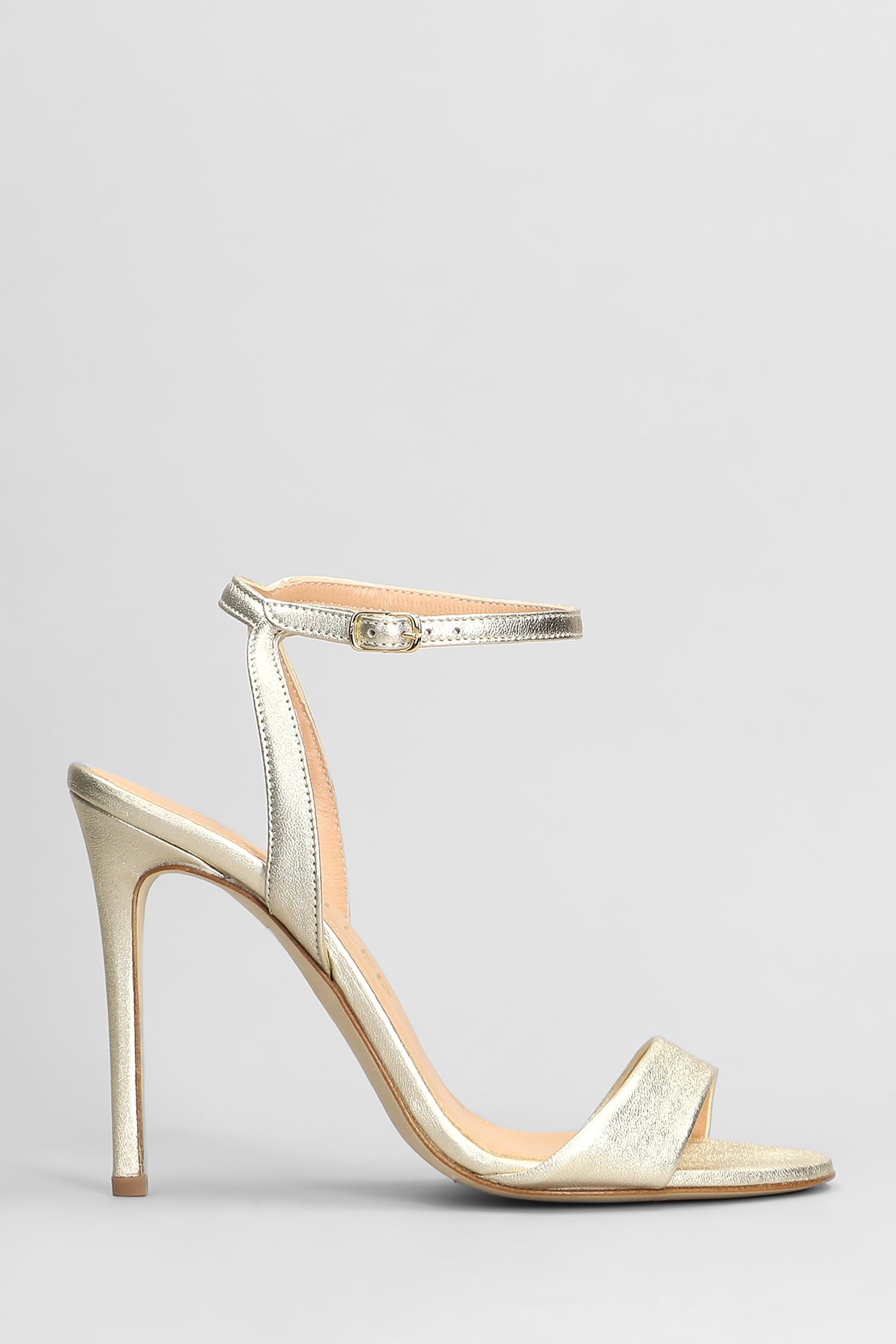 Sandals In Platinum Leather