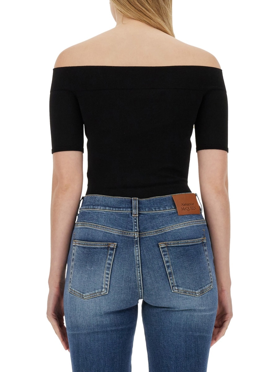 Shop Alexander Mcqueen Knitted Tops. In Black