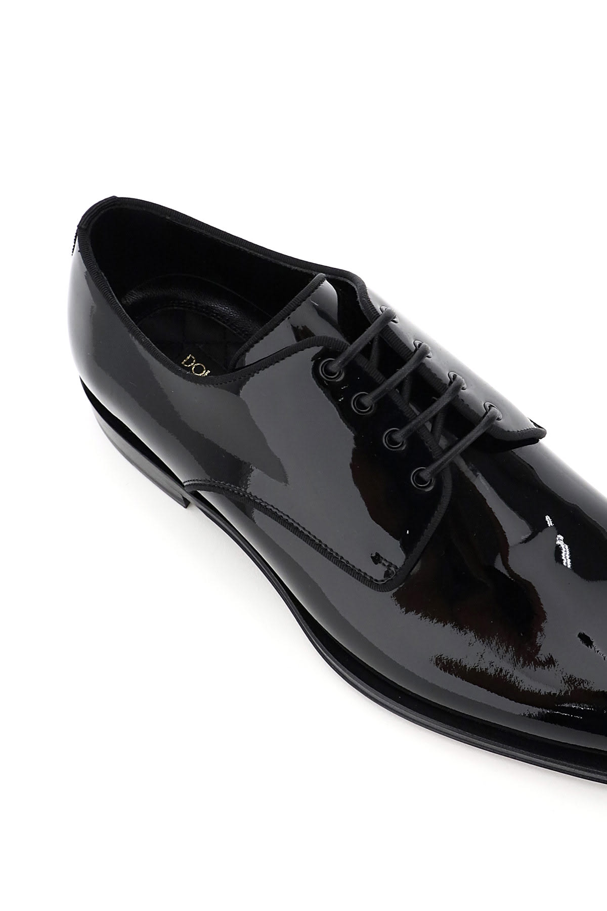Shop Dolce & Gabbana Patent Leather Lace-up Shoes In Nero (black)