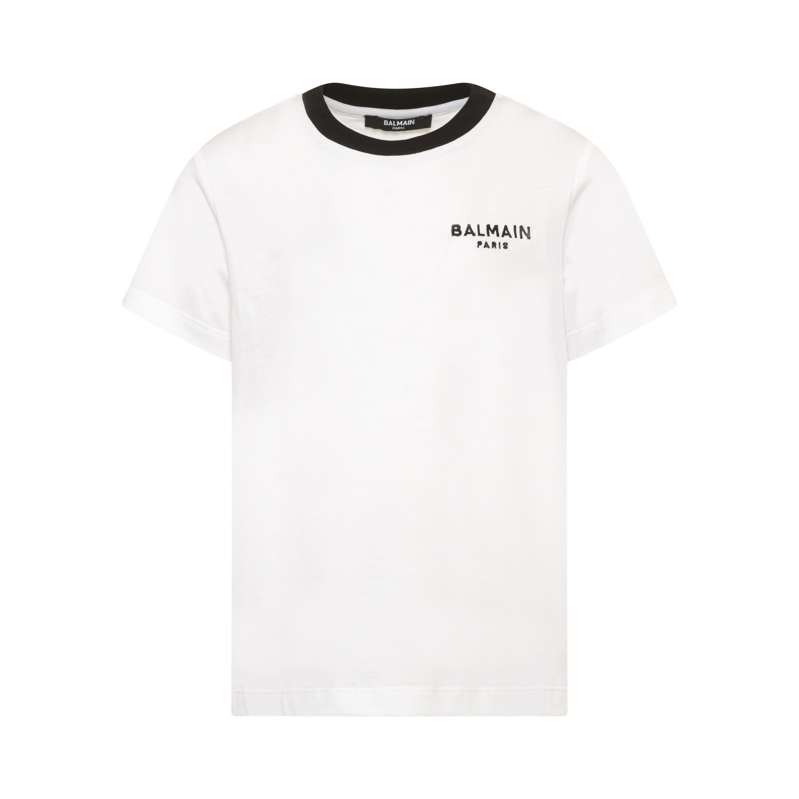 Balmain Kids' T-shirt Con Ricamo In White